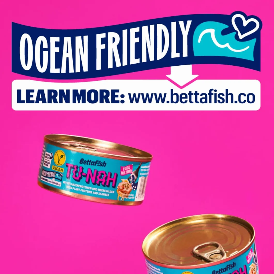 BettaF!sh TU-NAH - Repuesto para atún (6 x 140 g, sustituto vegano, rico en proteínas, Omega 3, vitamina B12, alternativa a pescado, sin soja, vegetariano