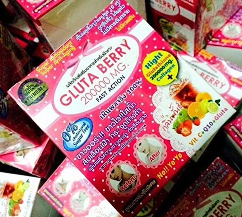 1 Caja Gluta Berry 200000 mg Beber Punch Blanqueamiento Piel Anti-Envejecimiento Reducir Pecas Blanqueamiento Piel Rápido