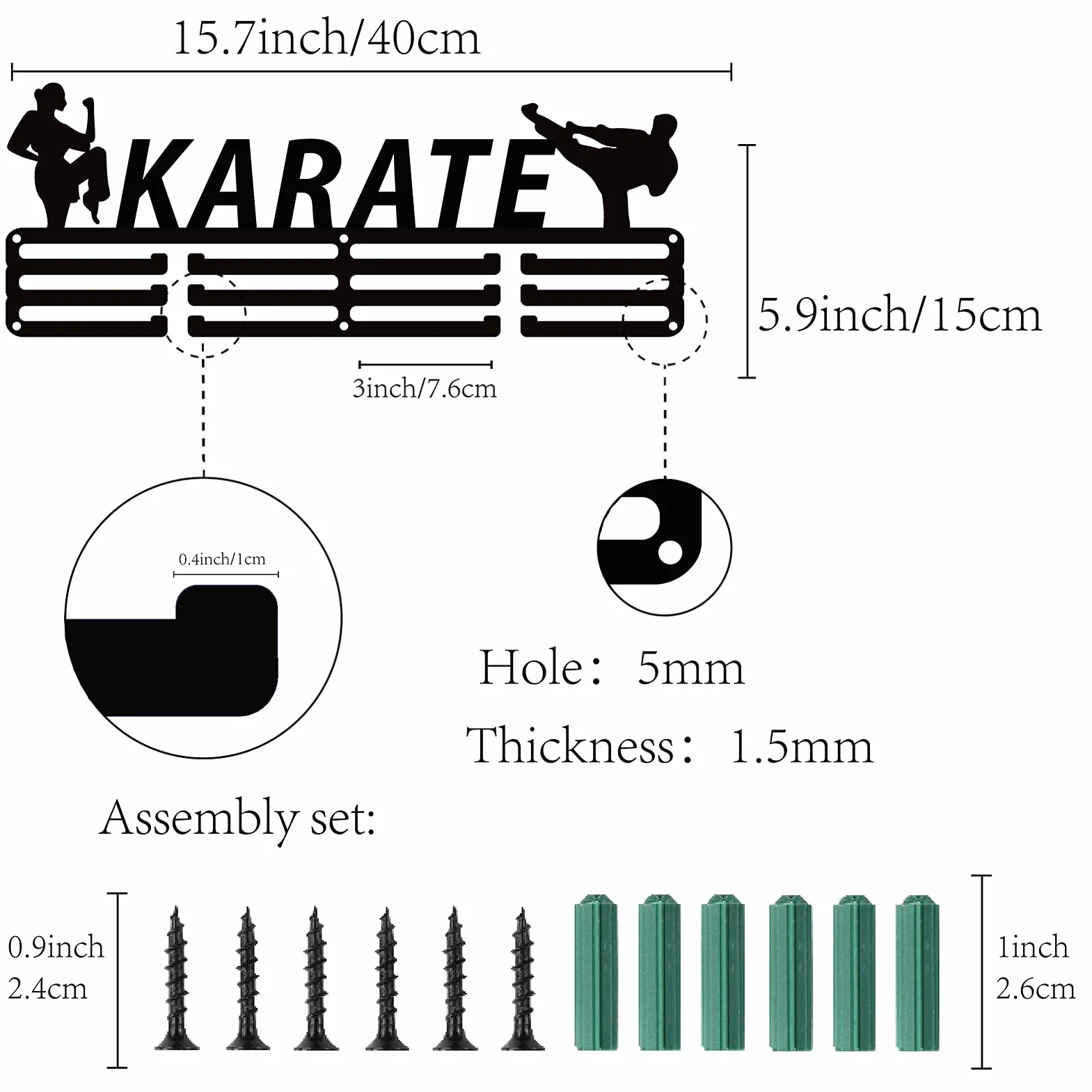 CREATCABIN Porta Medallas de Pared Soporte para Exhibición de Medallas Titular Medalla Atleta Karate Corredores Hogar Más de 60
