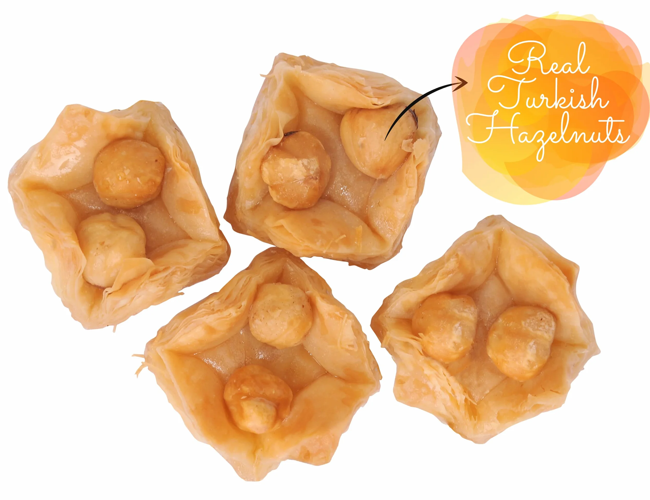 Mughe Gourmet - Caja de regalo elegante de surtido de postres de baklava - 500g/1.1lbs - Baklavas pistacho, anacardo, avellana en tamaño bocado - Dulces de baklawa perfectos para cumpleaños, Navidad