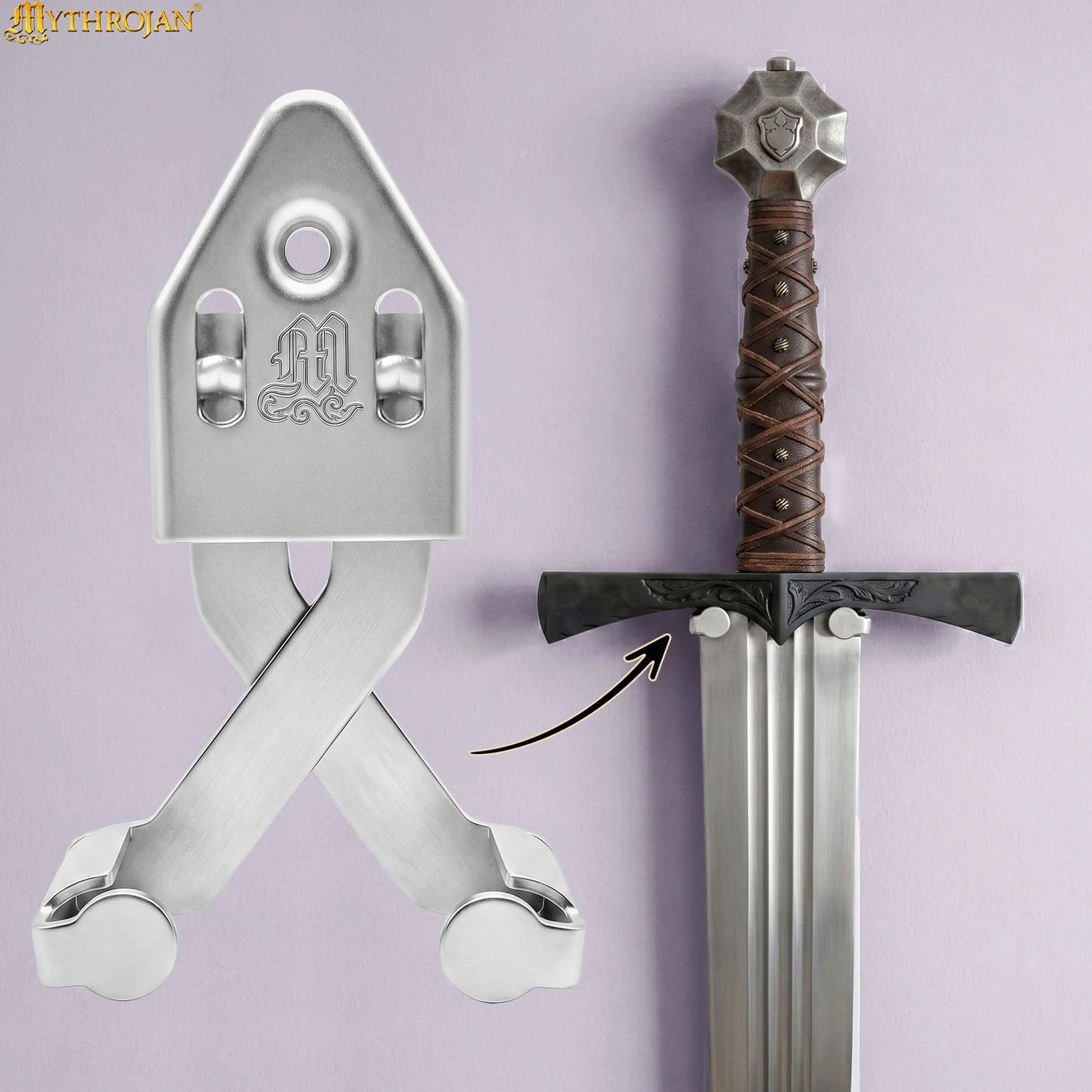 Soporte de pared universal para espada de metal