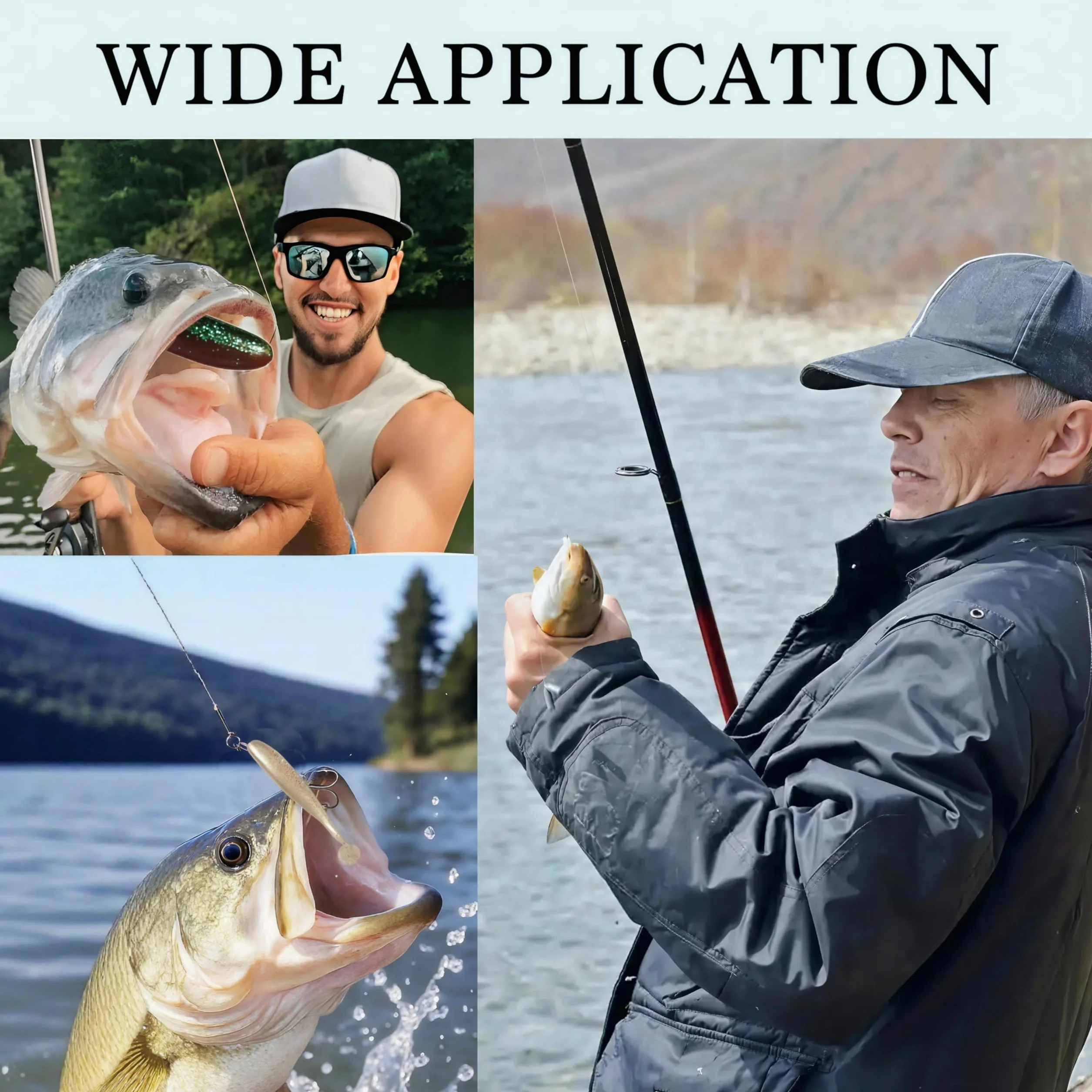 70 accesorios de pesca, señuelos flexibles para peces de agua dulce