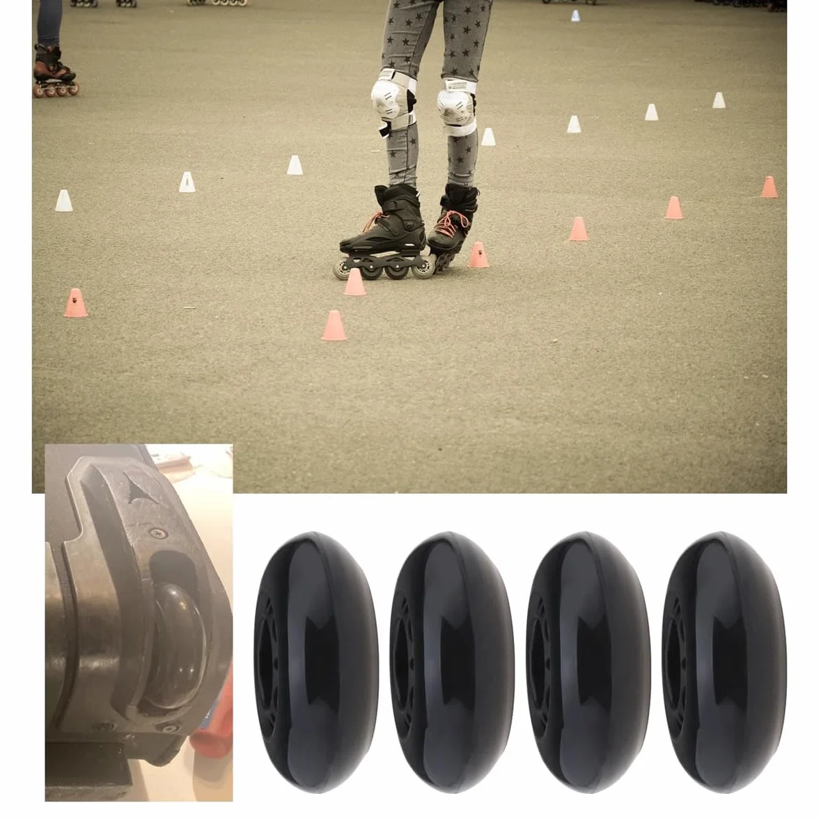 Patines en línea 64mm 82A rodamientos ABEC-7 para patinaje interior exterior entrenamiento