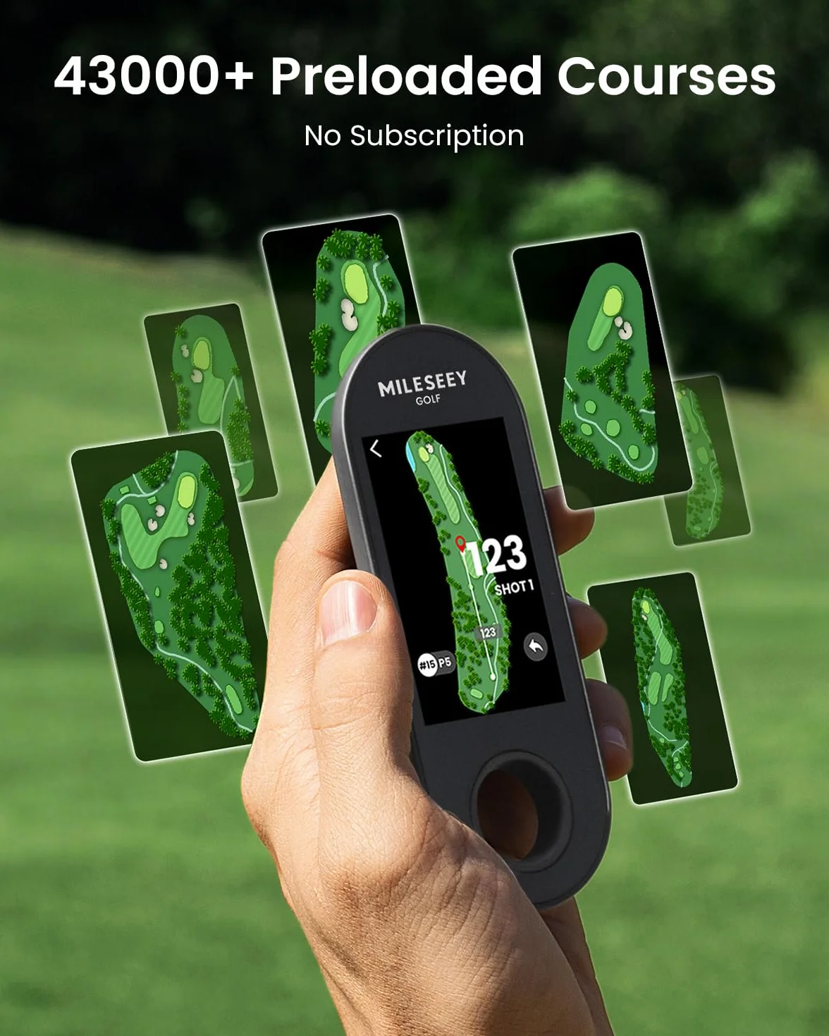MiLESEEY GeneSonic Pro Telémetro de Golf GPS Portátil Desmontable 43000 Campos Precargados sin Suscripción Pantalla Táctil