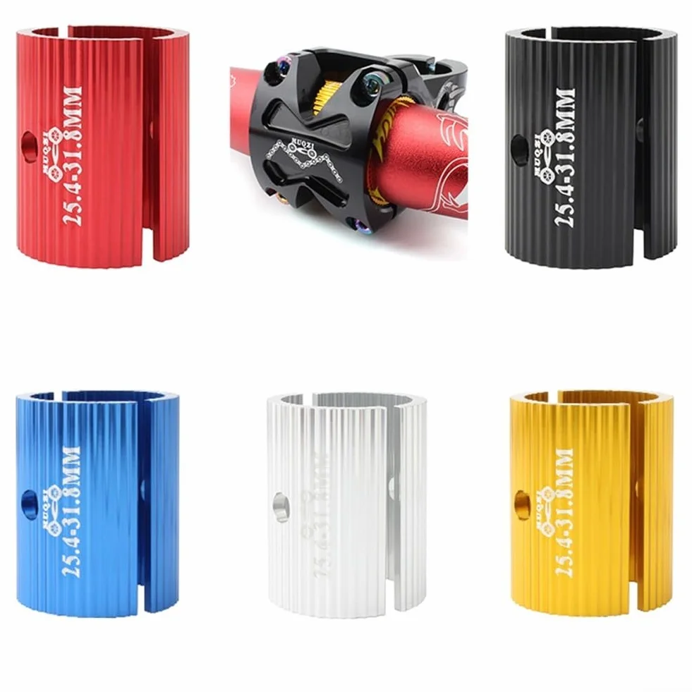 Adaptador de aleación de aluminio para manillar de bicicleta 25,4 mm a 31,8 mm y 31,8 mm a 35 mm, paquete de 2, negro