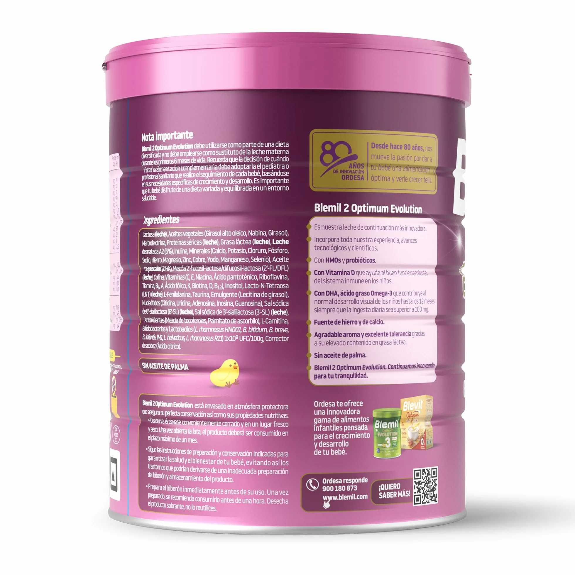Blemil 2 Optimum Evolution | 800g | Leche de Continuación en polvo para Bebé Desde los 6 Meses