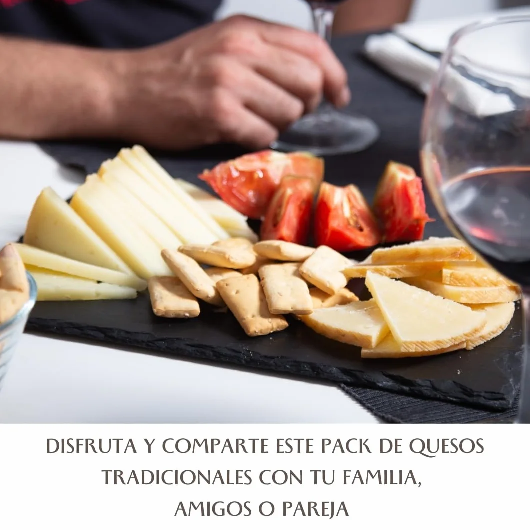 SALETA® Cesta Quesos Gourmet Regalo 4 Cuñas Queso Curado Semicurado Añejo Aceite Oliva Virgen Extra 1Kg