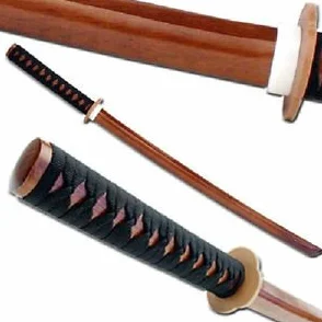 Playwell Bokken Madera Rojo Roble con Cuerda Manija