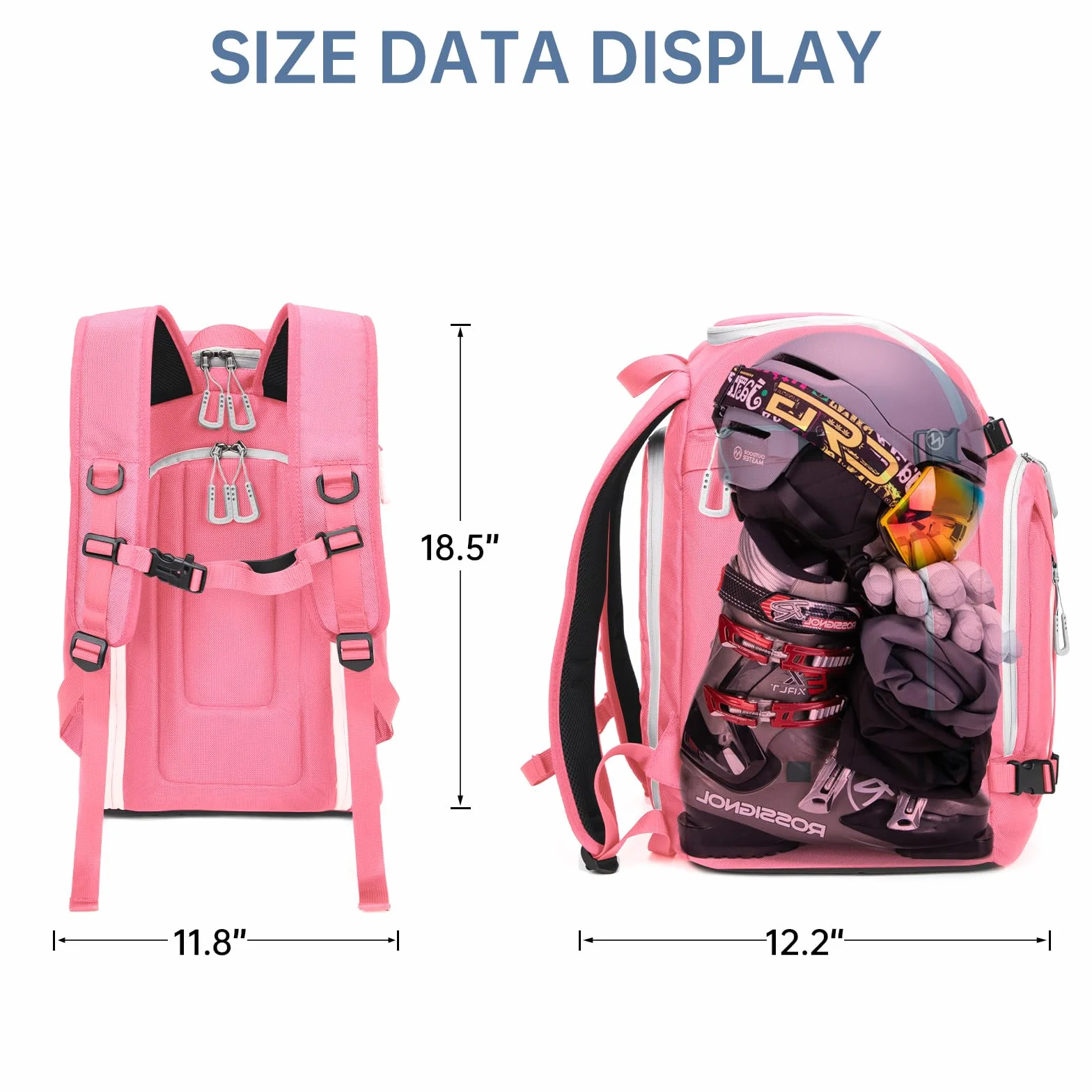Mochila de esquí Bolsa para Botas con Compartimento para Casco 50L