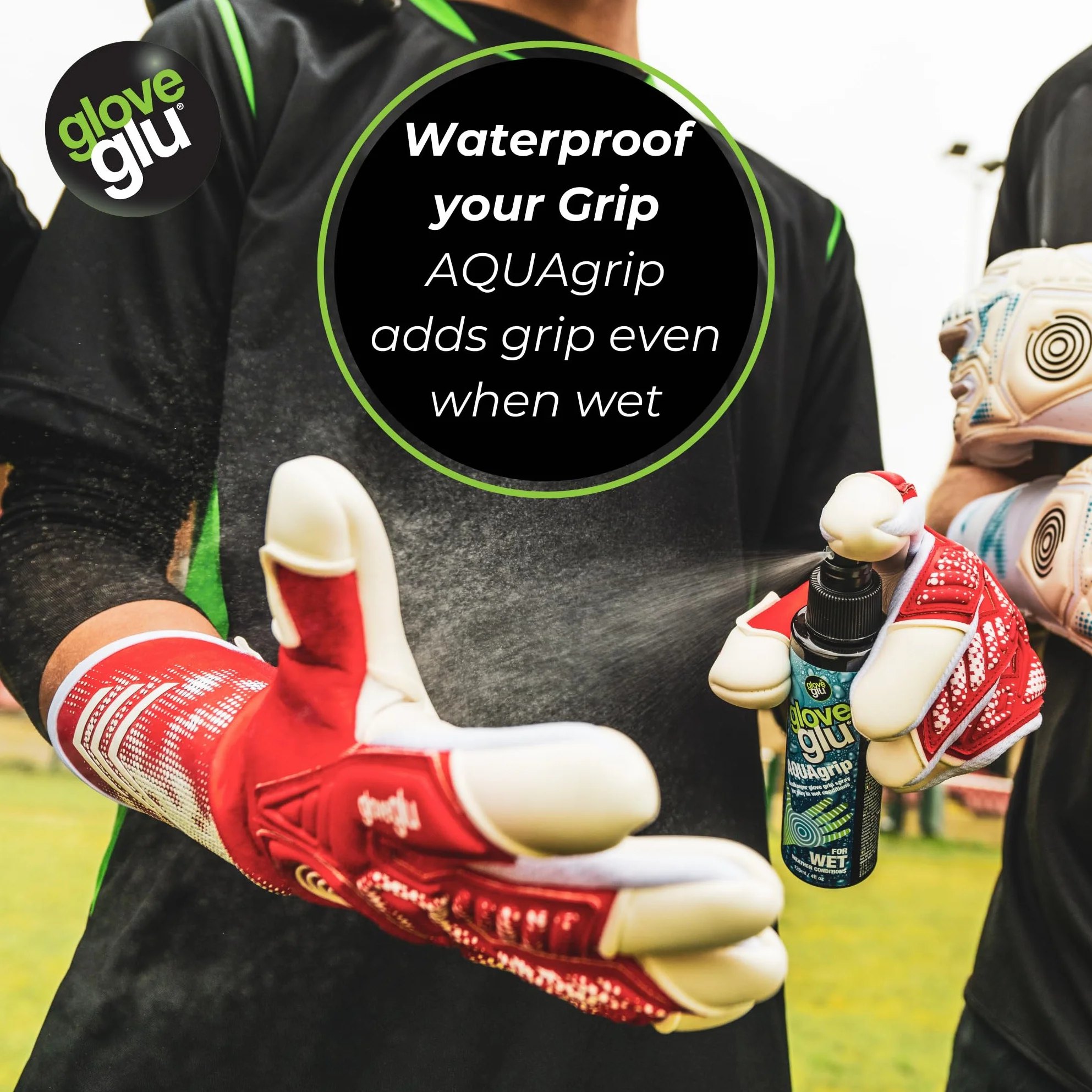 Gloveglu Mega + Aqua Bundle Bag Megagrip Aquagrip 120 ml Mejora el Agarre del Guante de Portero, Negro
