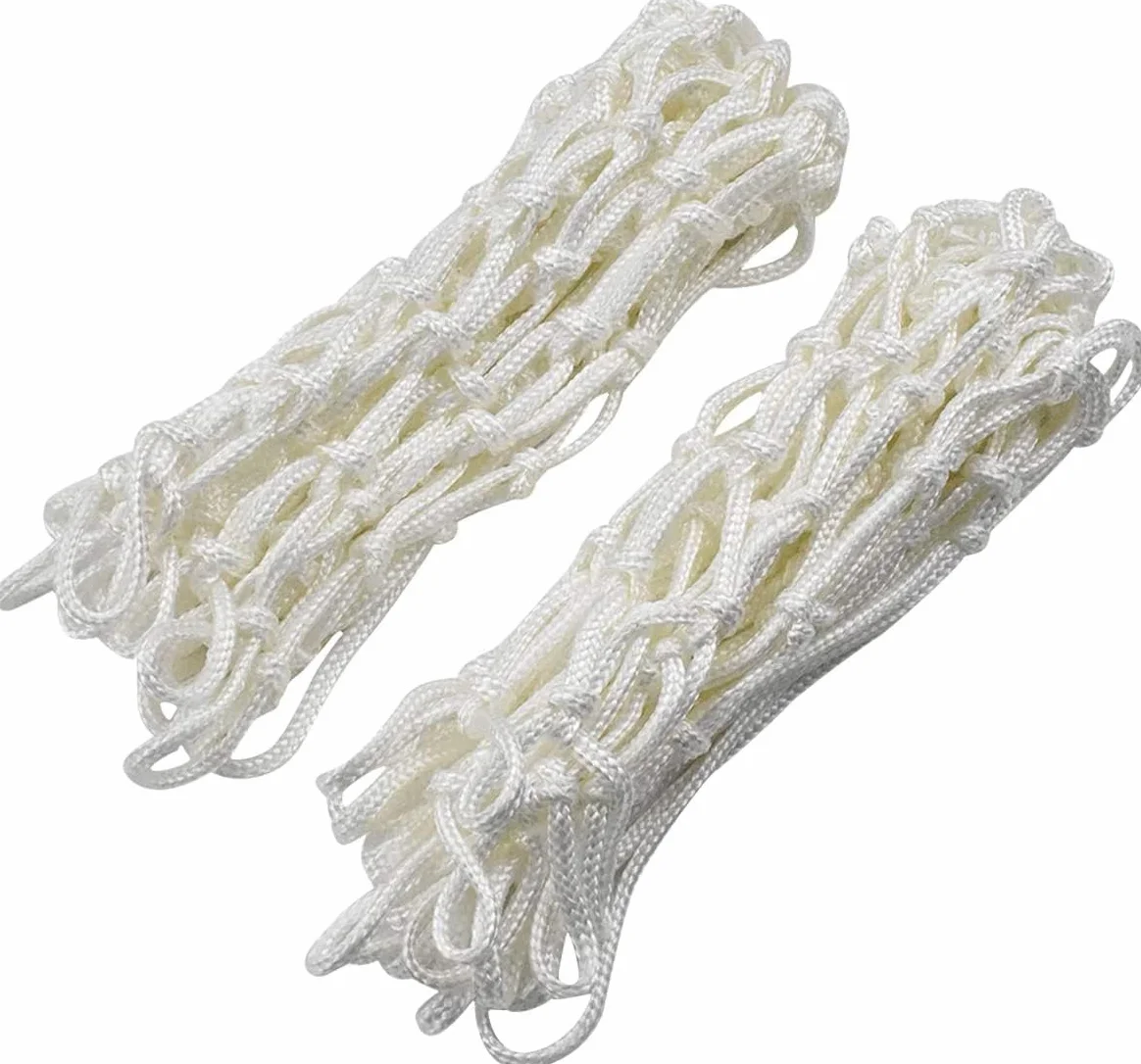 Red de baloncesto resistente de repuesto 2 piezas con 12 bucles para aro estándar interior exterior equipo gimnasio blanco