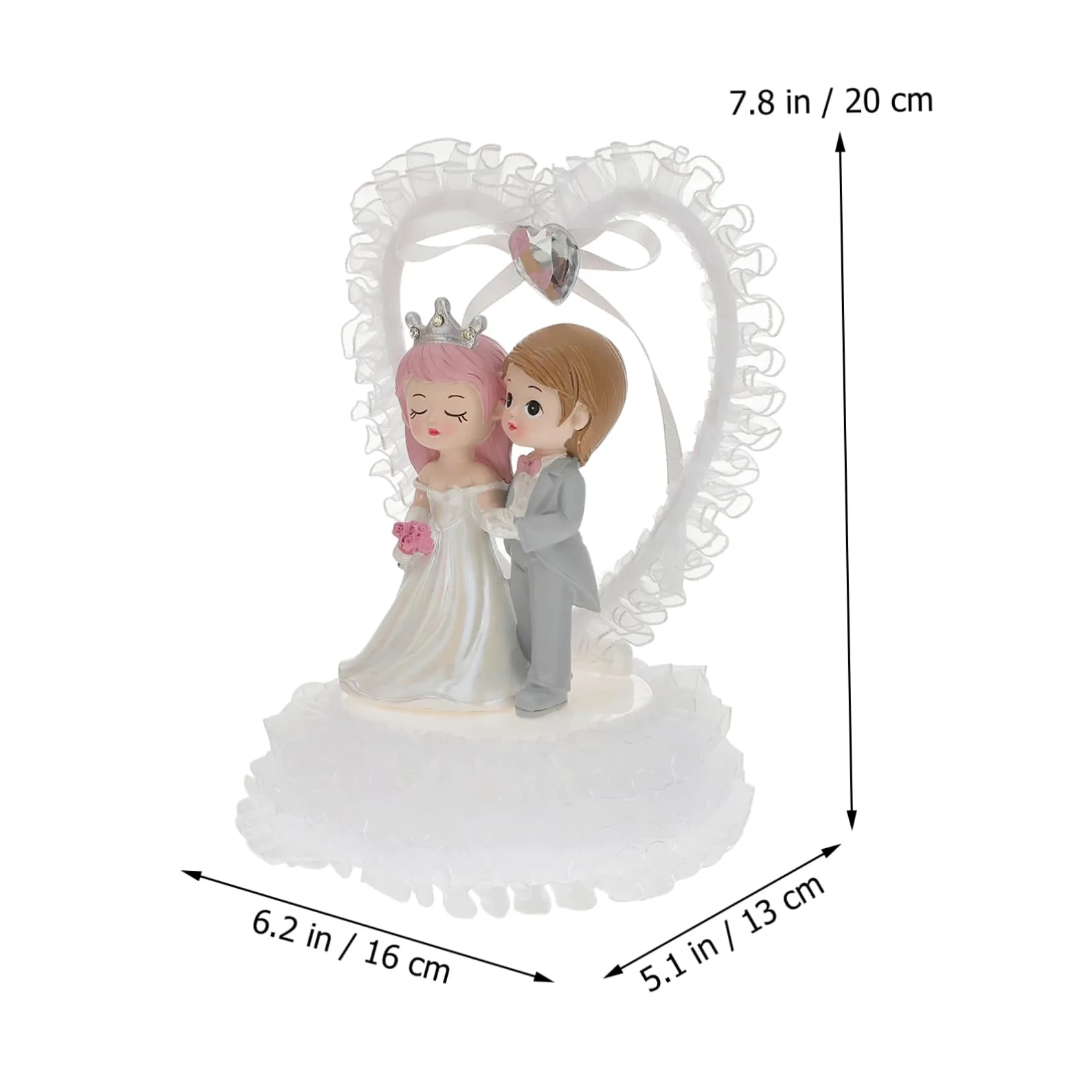 STOBAZA Adorno para Novia y Novio de Plástico para Decoración de Boda | Figura Forma de Pareja, Acabado Romántico, Uso en Dormitorios y Eventos, Fácil de Limpiar