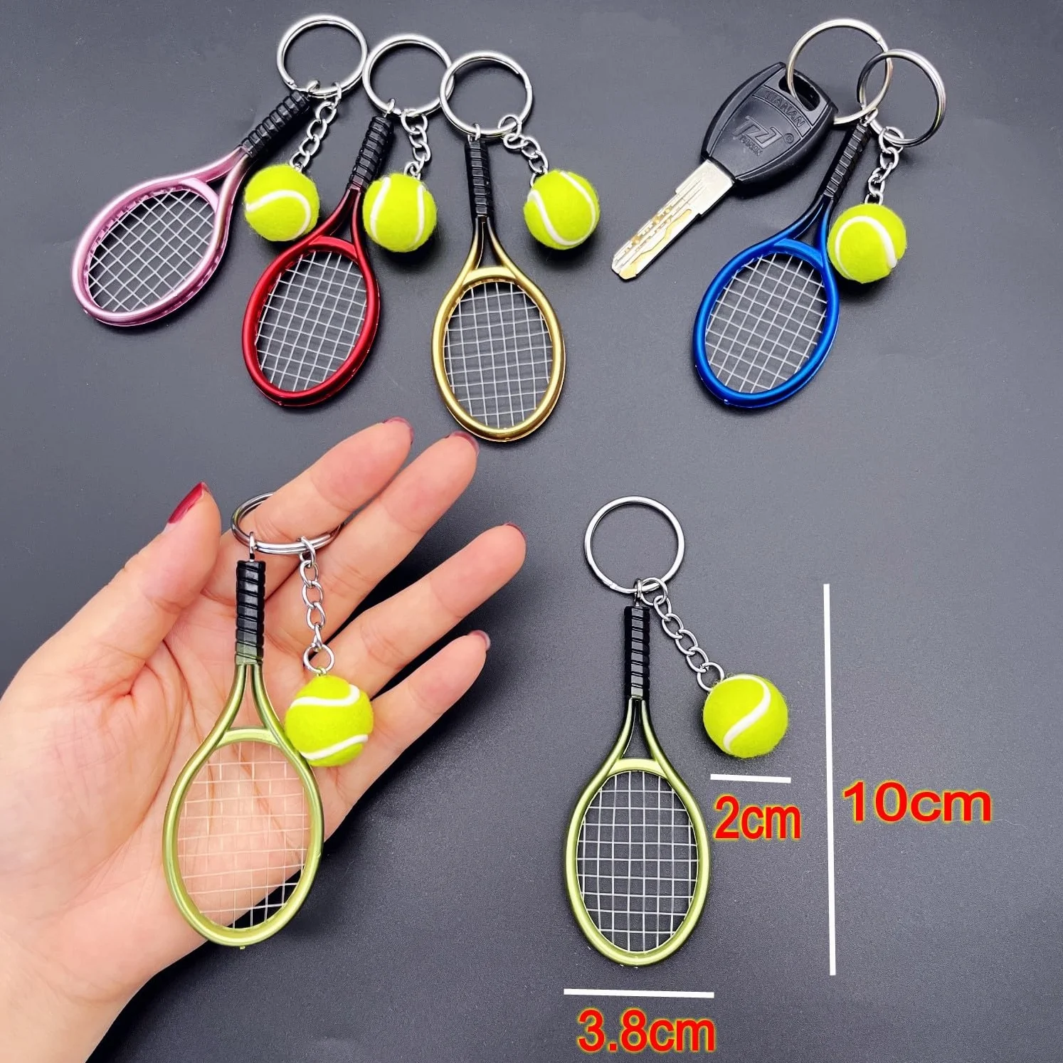 Llavero raqueta de tenis mini JZK, regalo temático tenis, decoración fiesta
