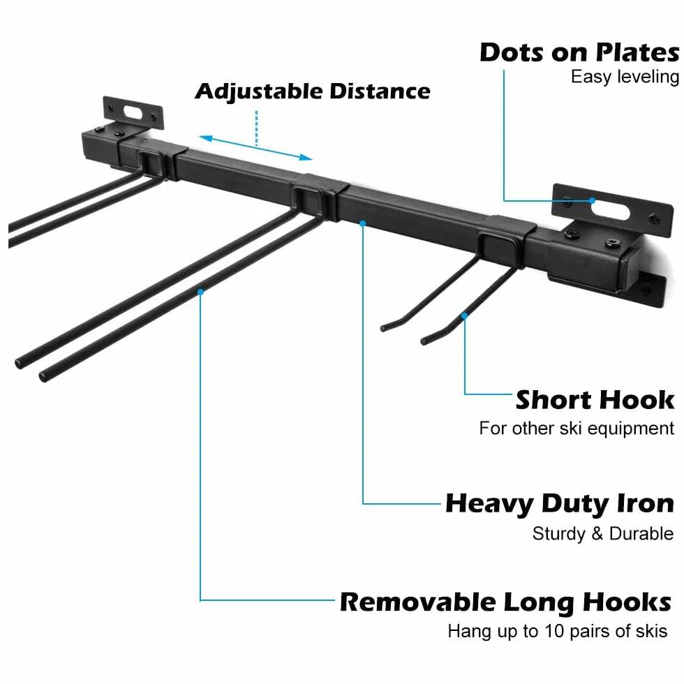 Soporte para Almacenamiento de Esquí y Snowboard de Pared, 10 Pares