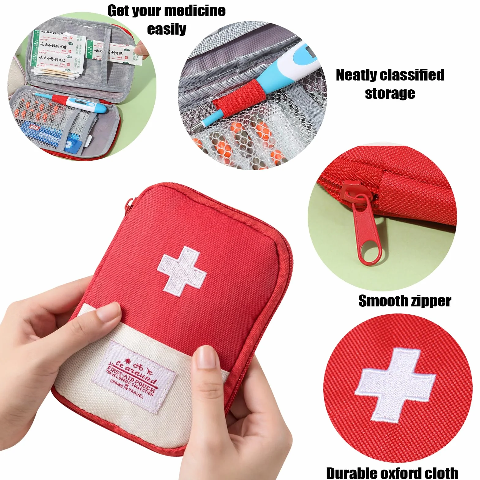 Botiquín de Primeros Auxilios 3 Pcs, Bolsa de Medicina de Viaje, Mini Kit de Supervivencia Médico