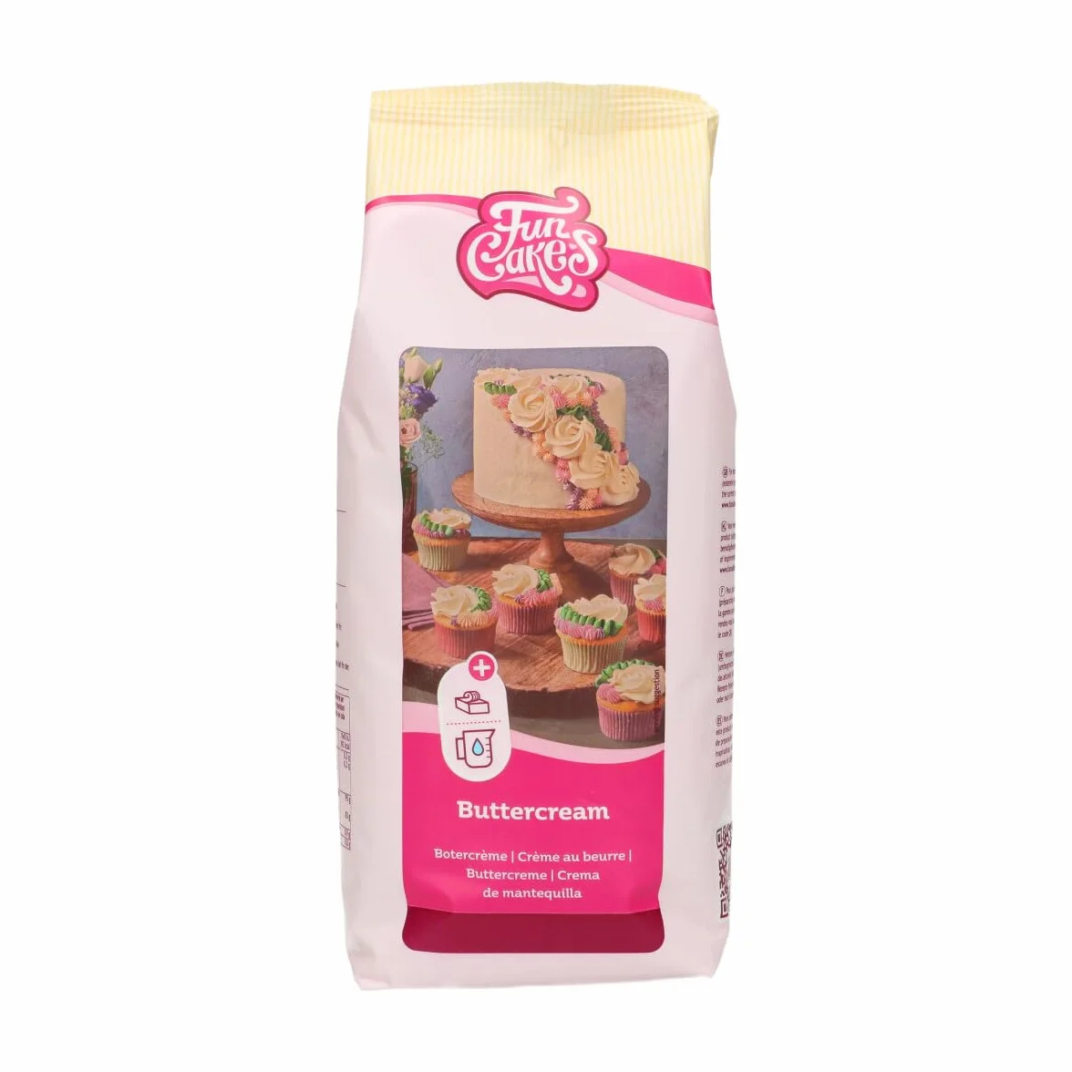 FunCakes Preparado Crema de Mantequilla: Fácil de Usar, Cremosa, Perfecta para la Decoración de Tartas, para Cubrir y Rellenar Cupcakes, Halal. 1 Kg. 1000 g