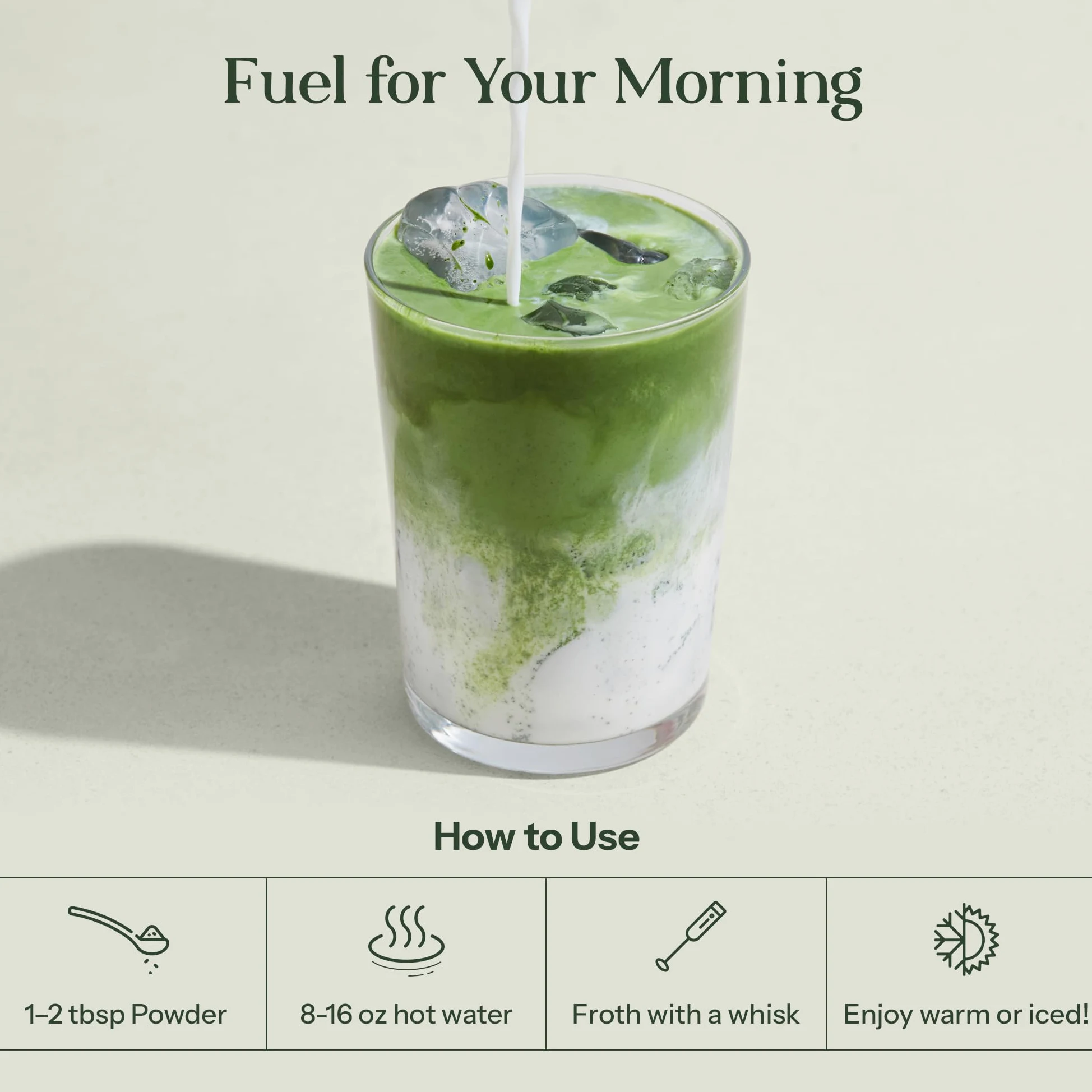 Kroma's Beauty Matcha Latte en polvo, 503 g, 60 porciones, colágeno ceremonial de grado ceremonial, té verde matcha con proteínas para una piel radiante y soporte capilar con colágeno bovino, con
