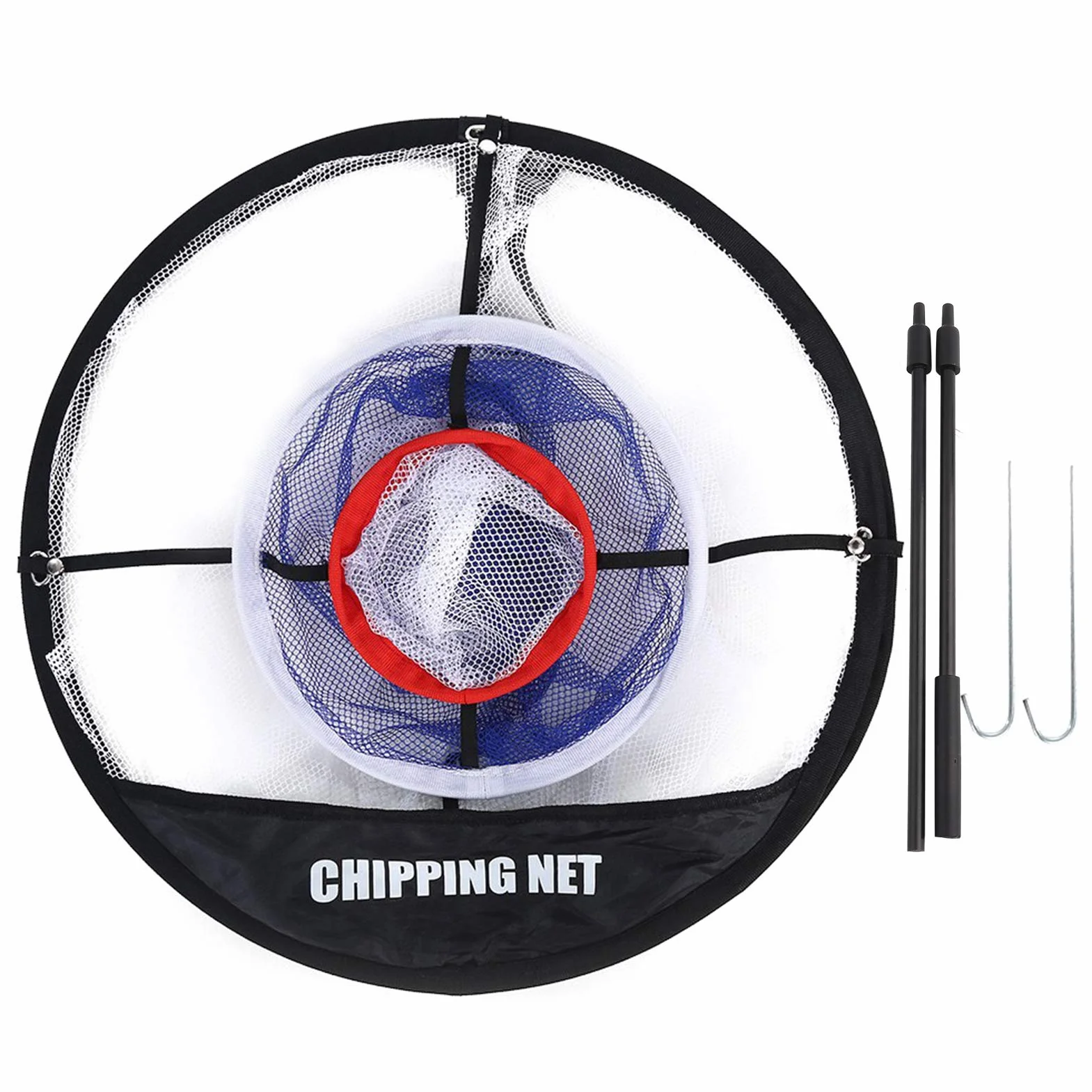 RiToEasysports Malla de Nailon Negro Plegable Golf Chipping Net con Balls Collector
