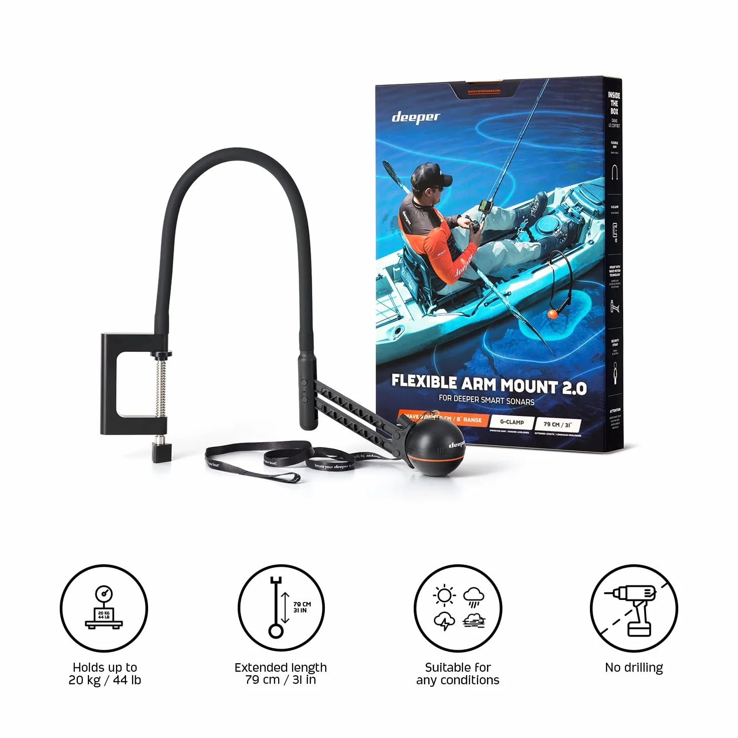 Deeper Flexible Arm 2.0 Brazo de montaje flexible para barco de pesca