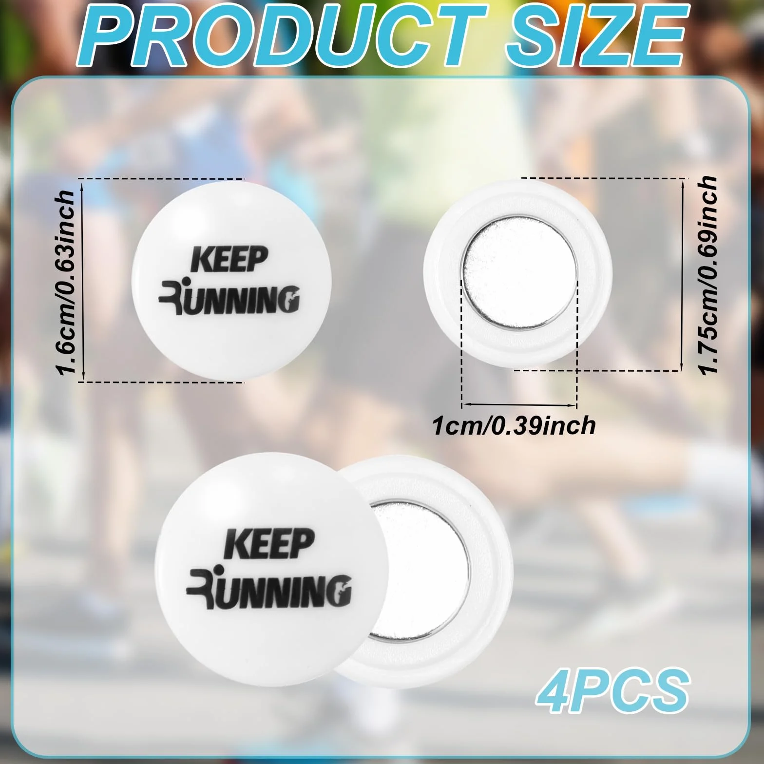 Clips Magnéticos para Dorsales Carrera Tinoaly 4 Pares Imanes Fijación Corredores