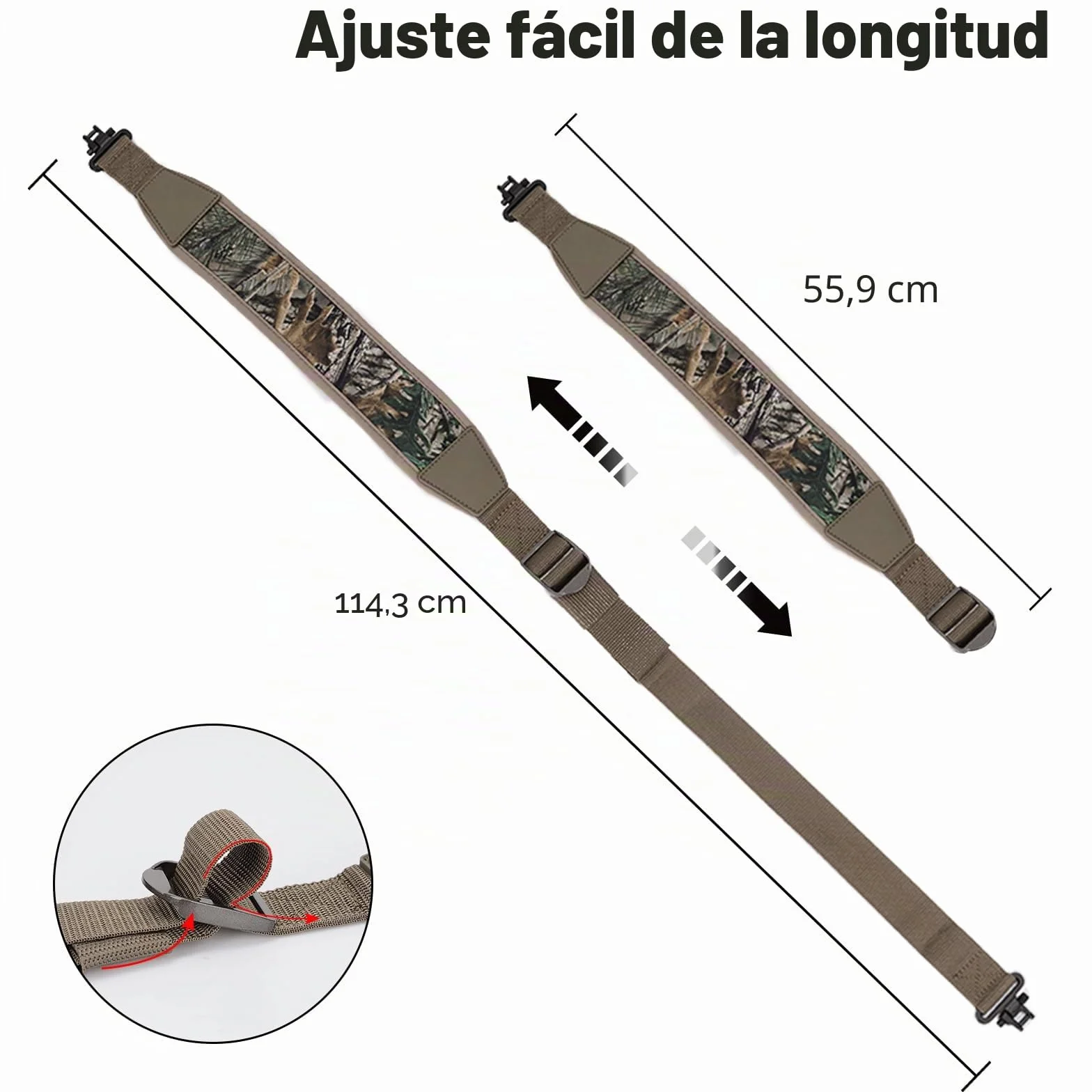 BOOSTEADY Correa de Pistola Rifle de Dos Puntos con Giratorios, Ajustable