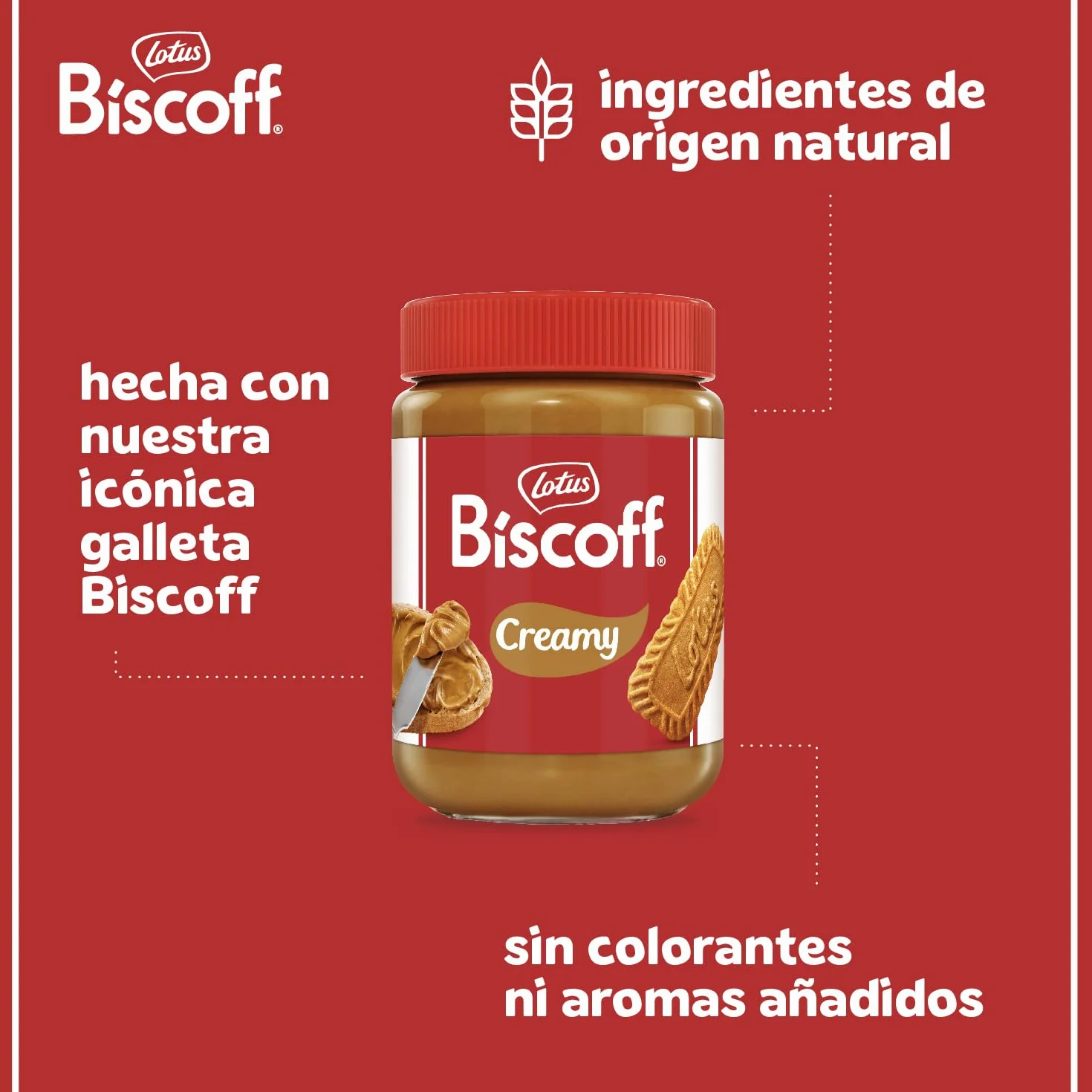 Lotus Biscoff | Crema para Untar | Original | Sabor Original Caramelizado | Vegano | Sin Aromas ni Colorantes Artificiales | Tarro PET | 400g
