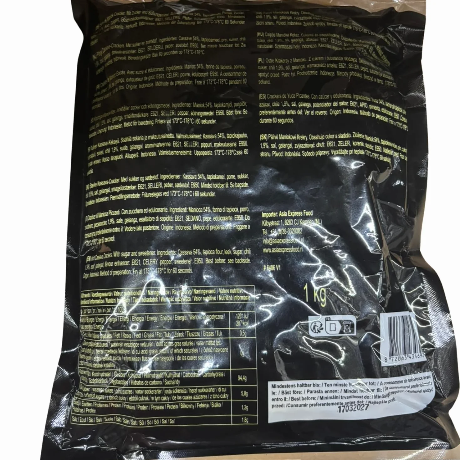 ROYAL ORIENT - Galletas de Yuca Picantes - (1 x 1 kg)