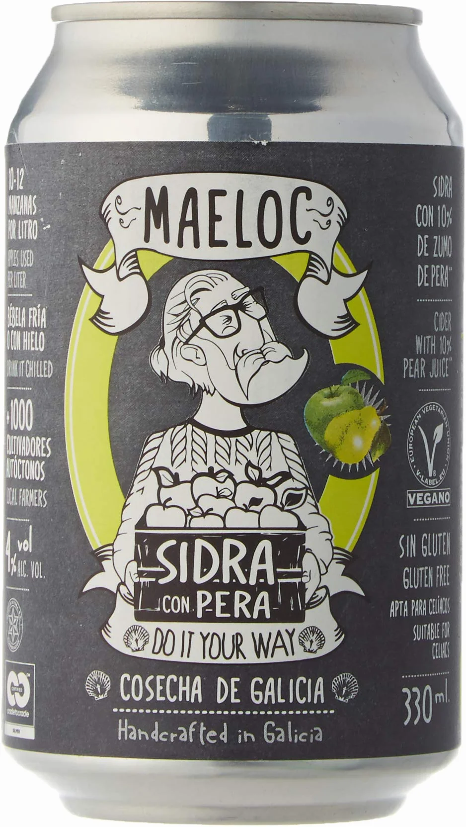 Maeloc Sidra con Pera Lata - 12 latas x 330 ml