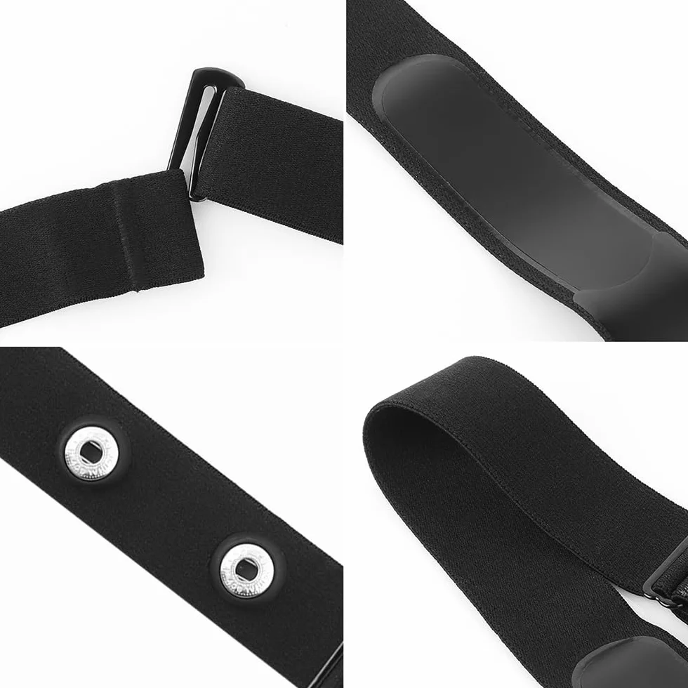 Correa para el Pecho con Monitor de Frecuencia Cardíaca de Repuesto, Compatible con Polar H10, H9, H7, Negro