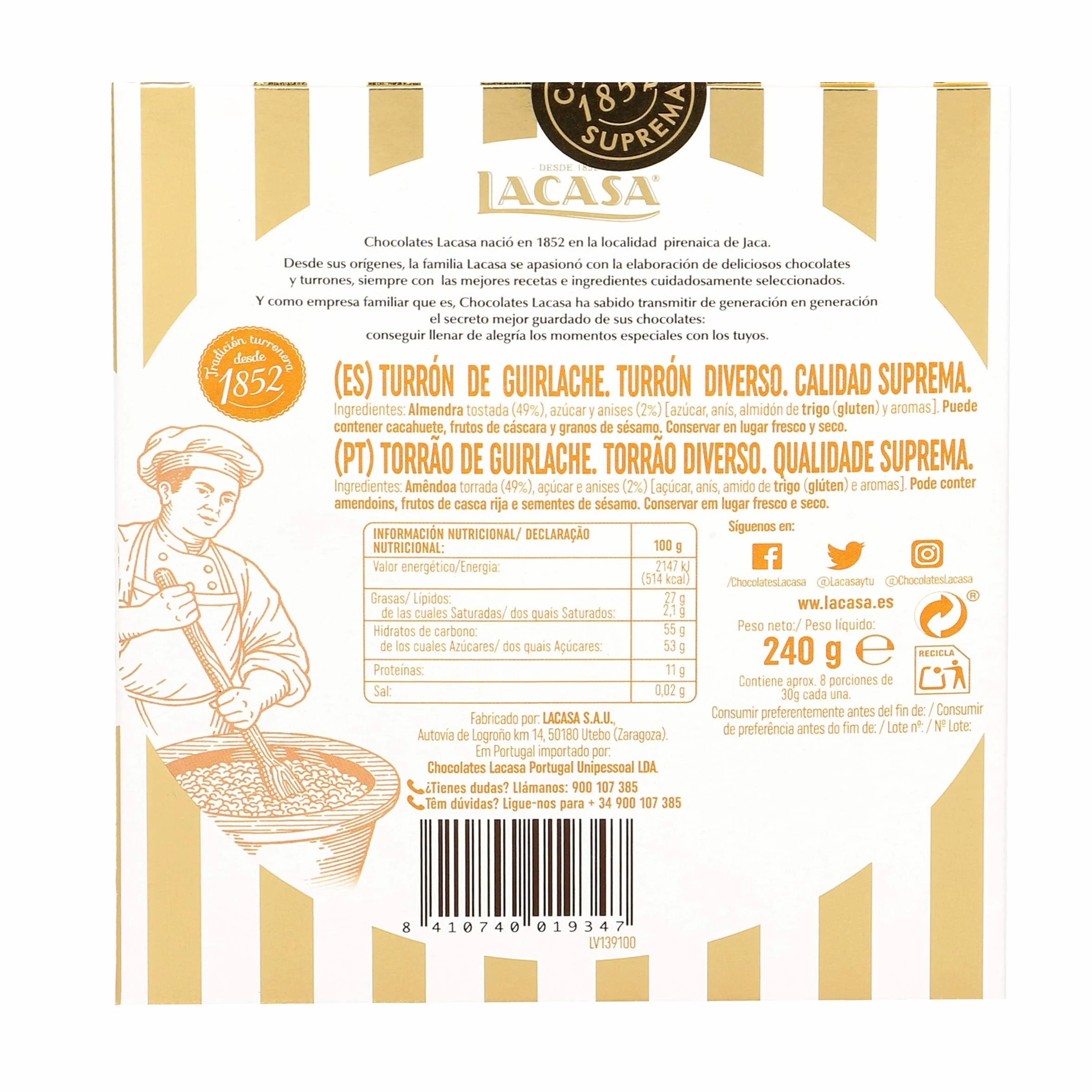 Lacasa Guirlache de Aragón 240 gr
