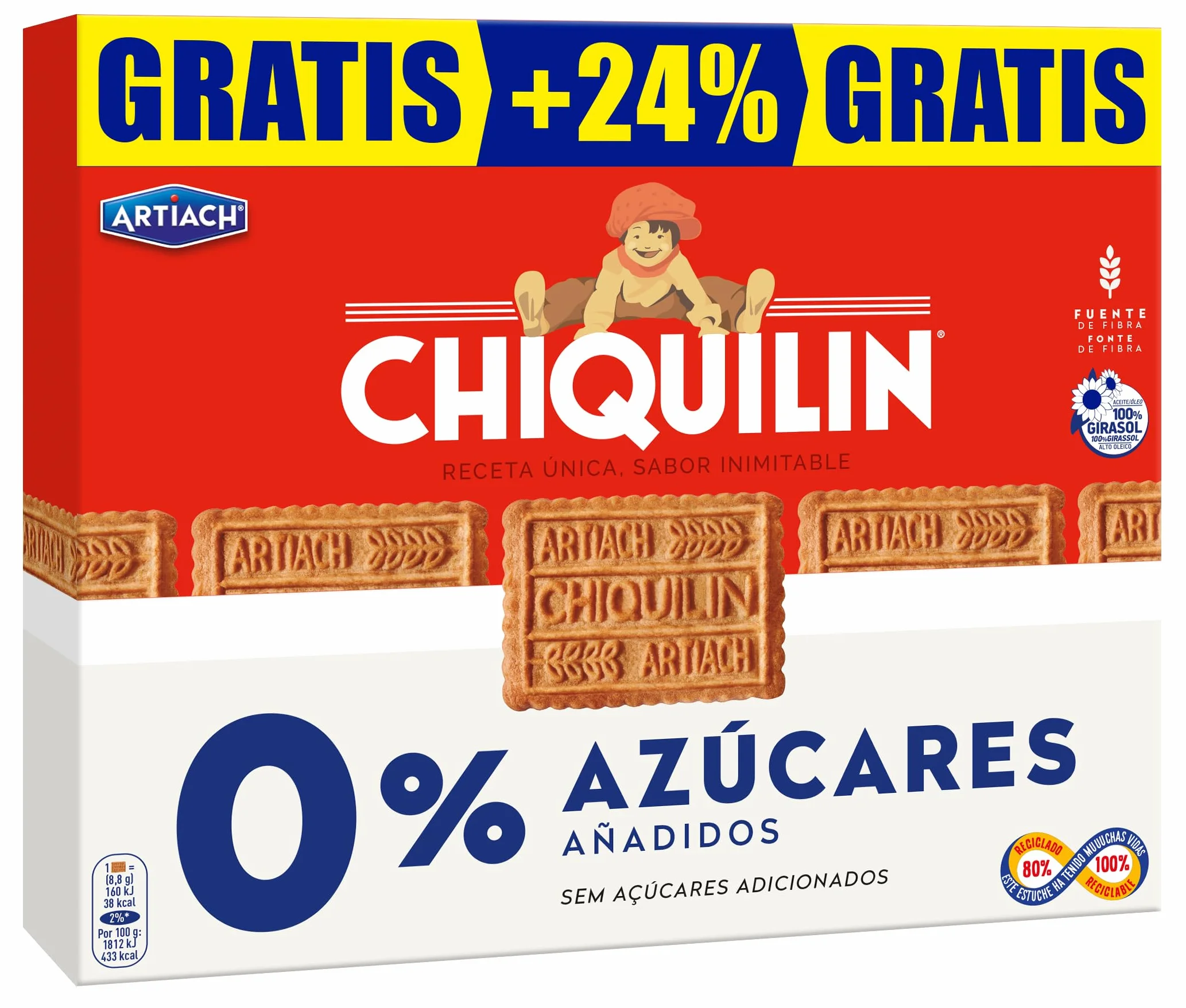 Artiach Chiquilín 0% 422g +24% gratis
