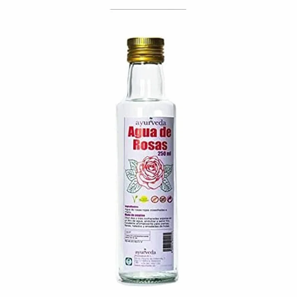 Ayurveda - Agua de Rosas Rojas - Producto Natural - Ideal como Condimento a Platos Dulces - Útil como Ambientador y como Tónico Facial - Apto para Veganos - Sin Gluten - 200 g