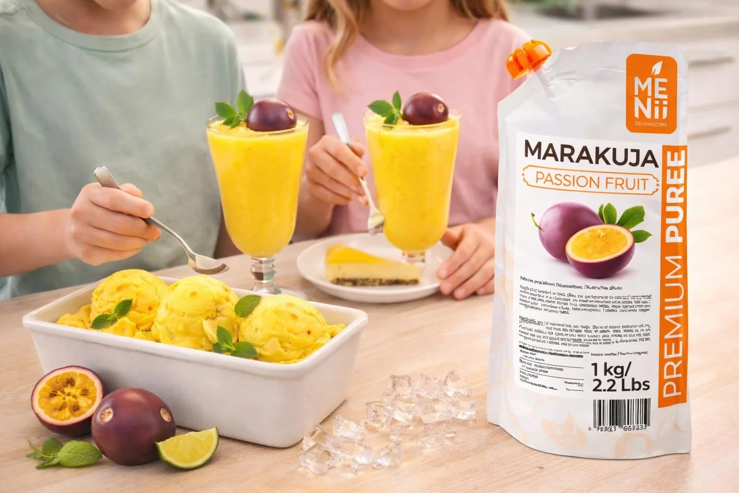 Puré de Maracuyá 1 kg – Fruta de la Pasión para Smoothies, Cócteles, Postres, Helados y Repostería – Sabor Tropical Intenso – Puré Premium