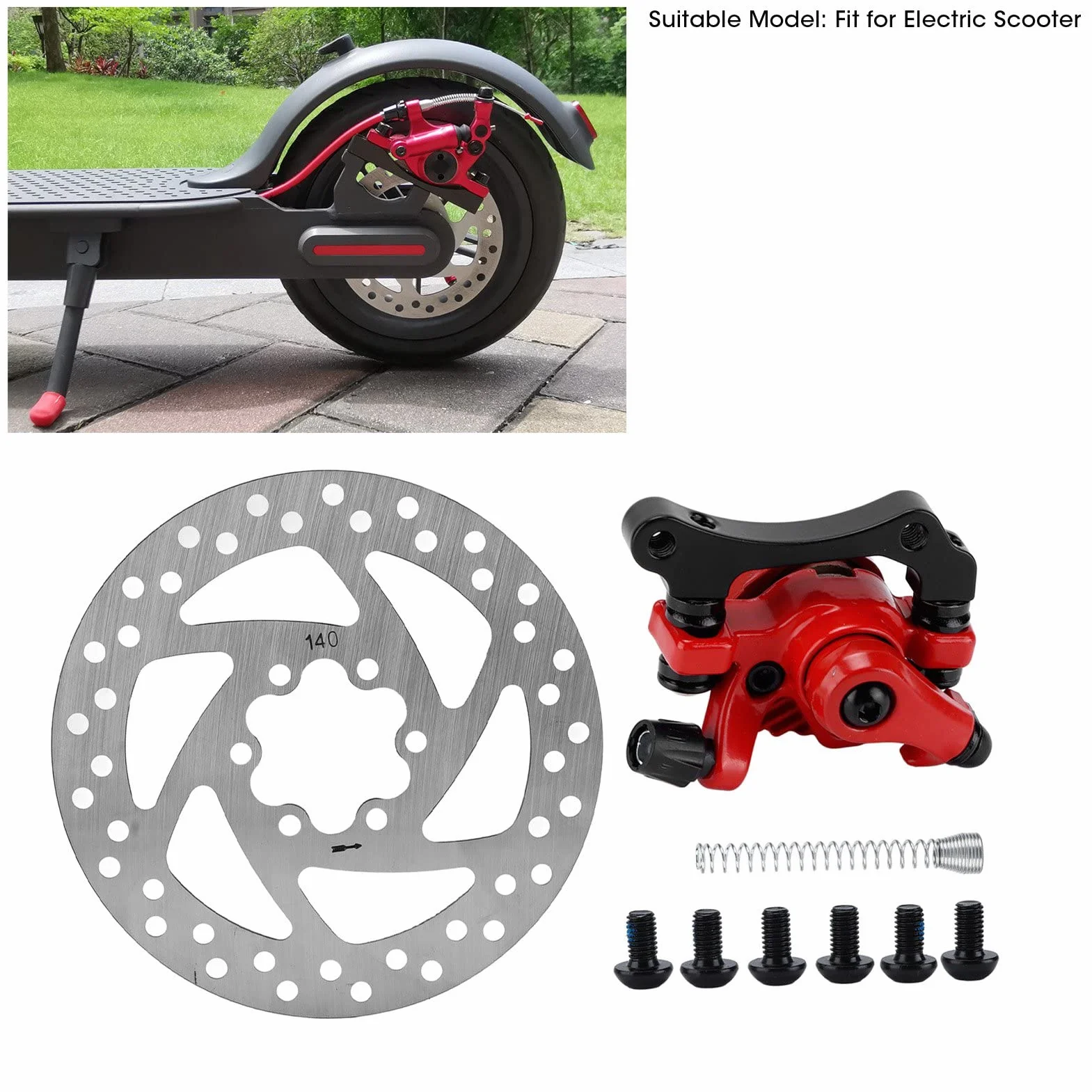 Scooter Eléctrico Kit Freno Disco 140mm 6 Orificios Aleación Aluminio