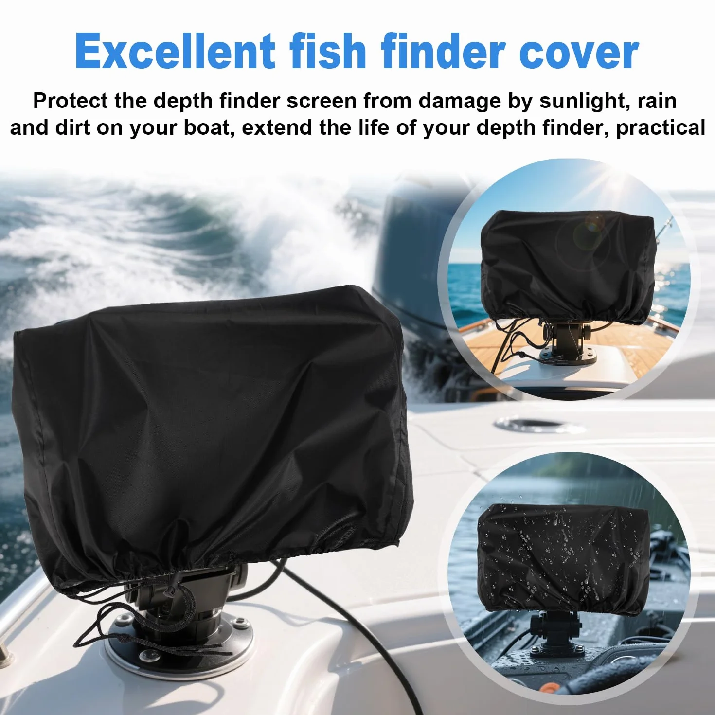 Cubierta Impermeable Tela Oxford 210D para Lowrance Humminbird, Funda de Protección con Revestimiento Plateado