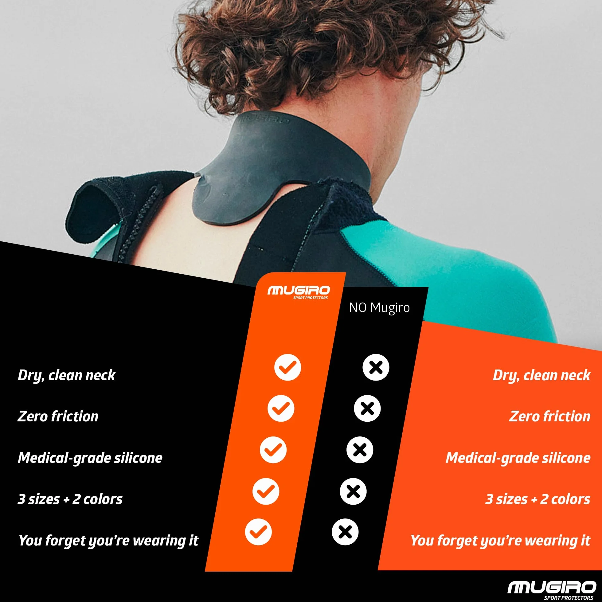 Mugiro Protector de Cuello Neopreno para Buceo Natación Surf 5mm Hecho en España