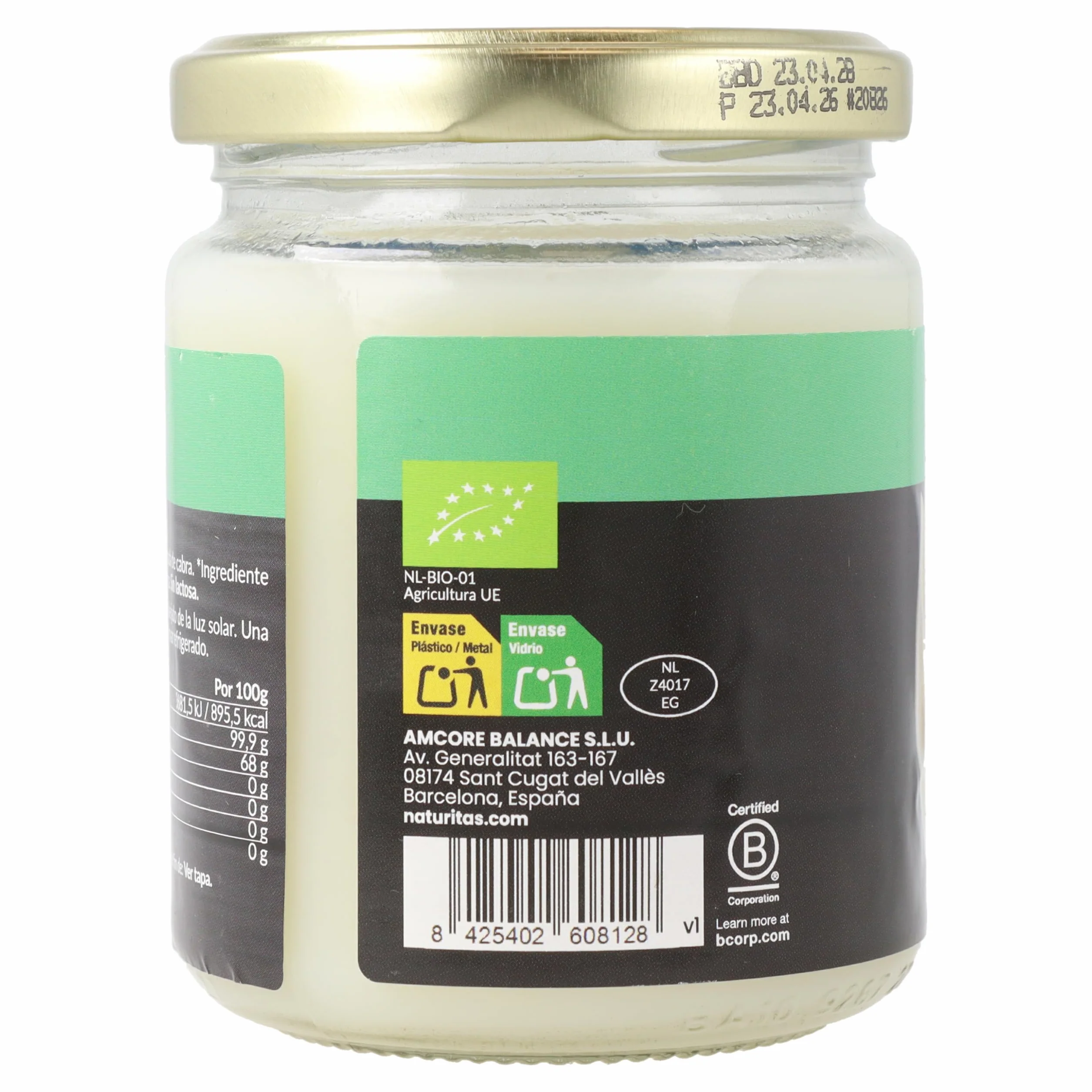 Ghee mantequilla clarificada de cabra BIO | 200 g | Naturitas Essentials | Ghee de cabra clarificado Bio | Sin lactosa ni caseína | Salsas