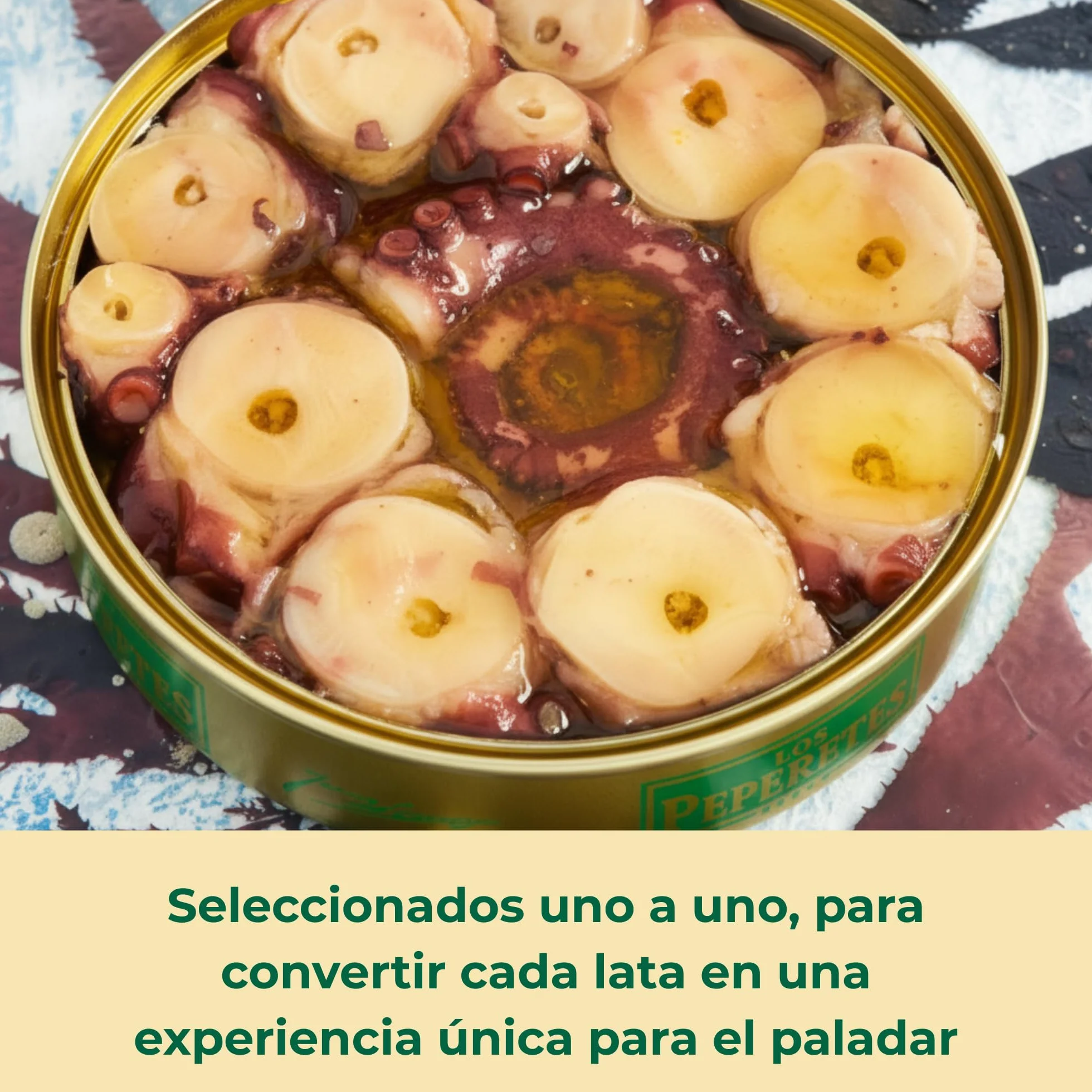 LOS PEPERETES Pulpo en Aceite de Oliva 120 g | Marisco Gallego Gourmet | Conserva Artesanal con Aceite de Oliva Virgen Extra | Pulpo del Atlántico | Sabor Tradicional de Galicia