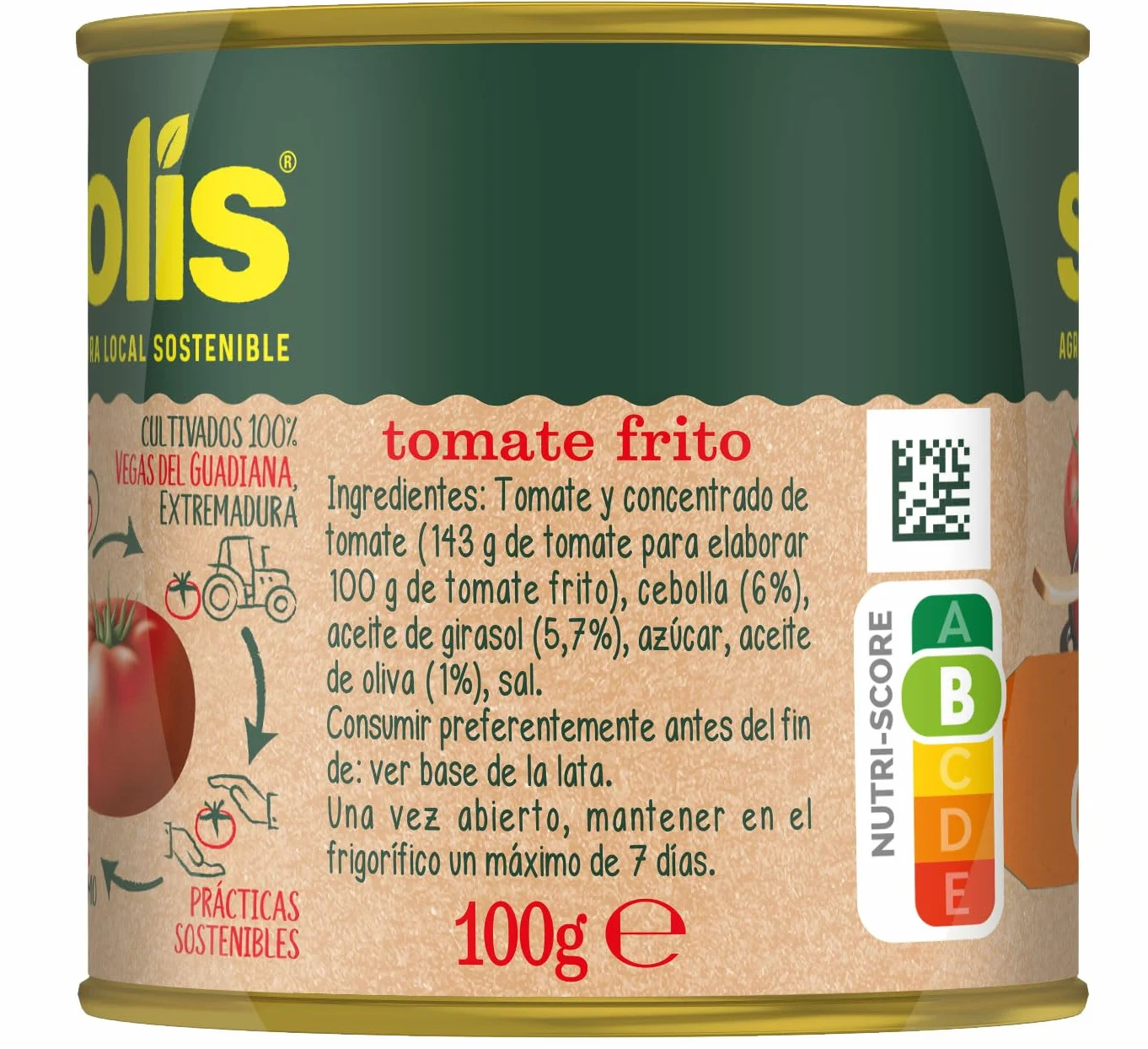 SOLÍS Tomate Frito Estilo Casero Tripack Lata - Sin Gluten - Pack de 3 x 100g