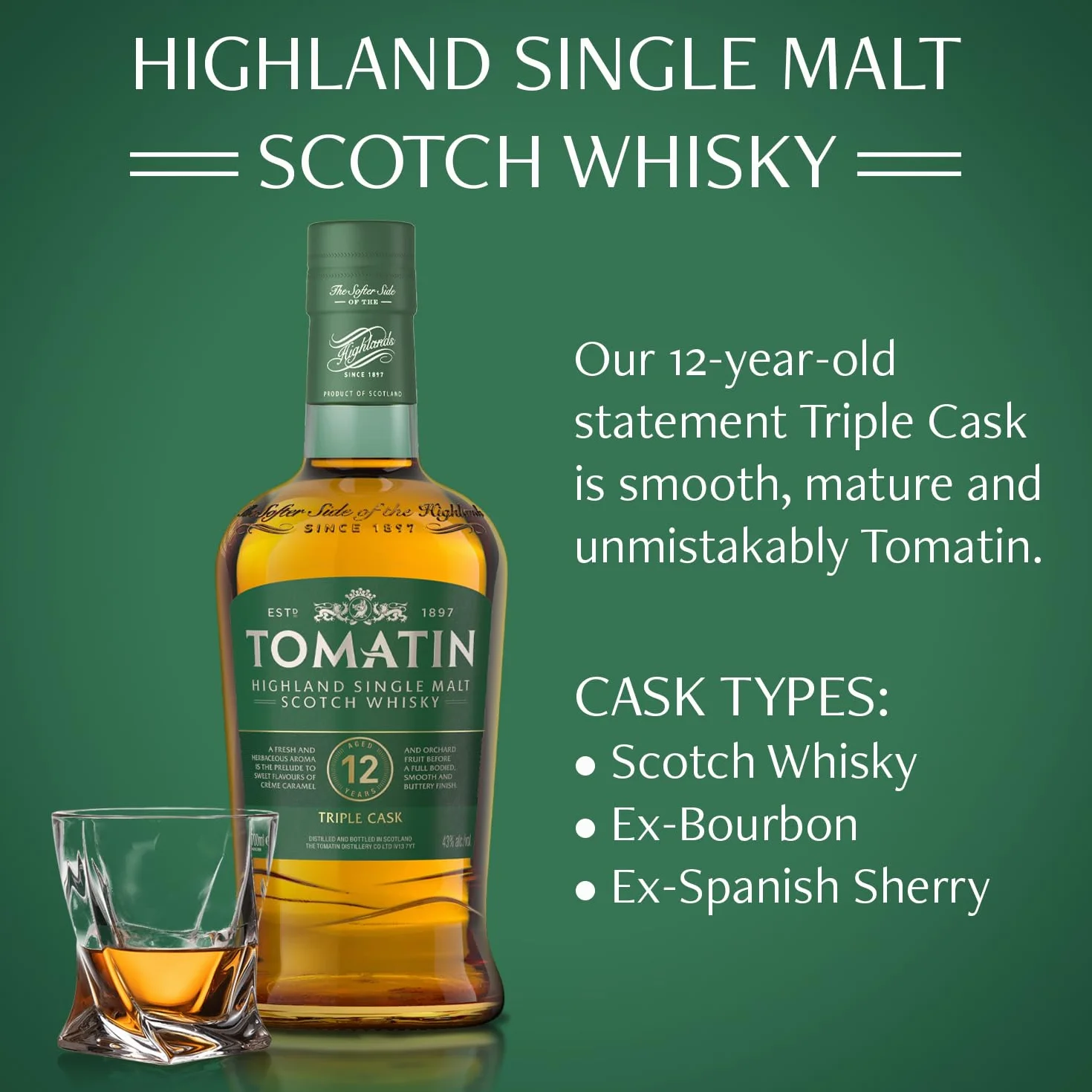 Tomatin Single Malt Whisky 12 Años - 700 ml