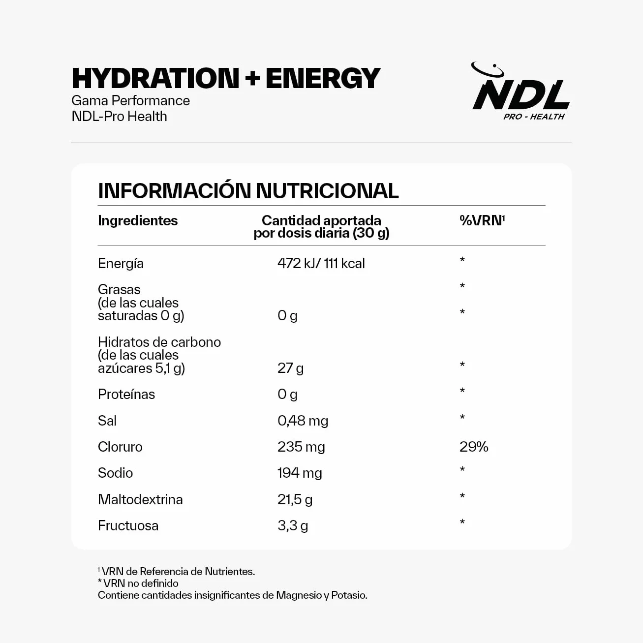 NDL Pro-Health Hydration energy | Bebida Isotónica de hidratación rápida con electrolitos en polvo y sales minerales para el deporte | Reduce el cansancio y la fatiga | Lima-Limón | 750g