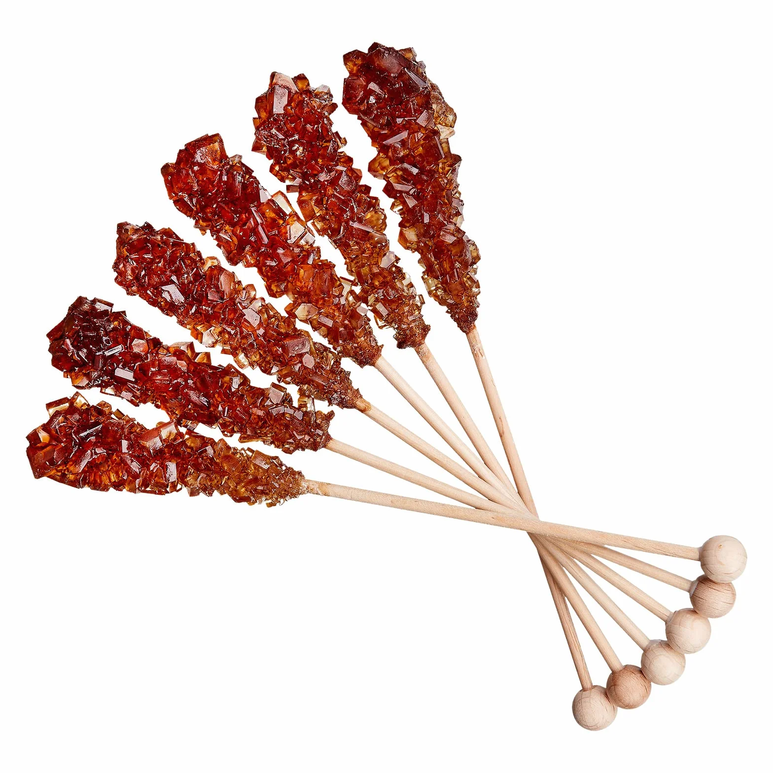 FRUTEG Candi Sugar Sticks Brown | 6 palillos de candi en bolsa de papel de aluminio | Delicioso té de azúcar en el tallo | Brown Candi Sugar Tea Sticks | Brown Kandis se pega 6 piezas