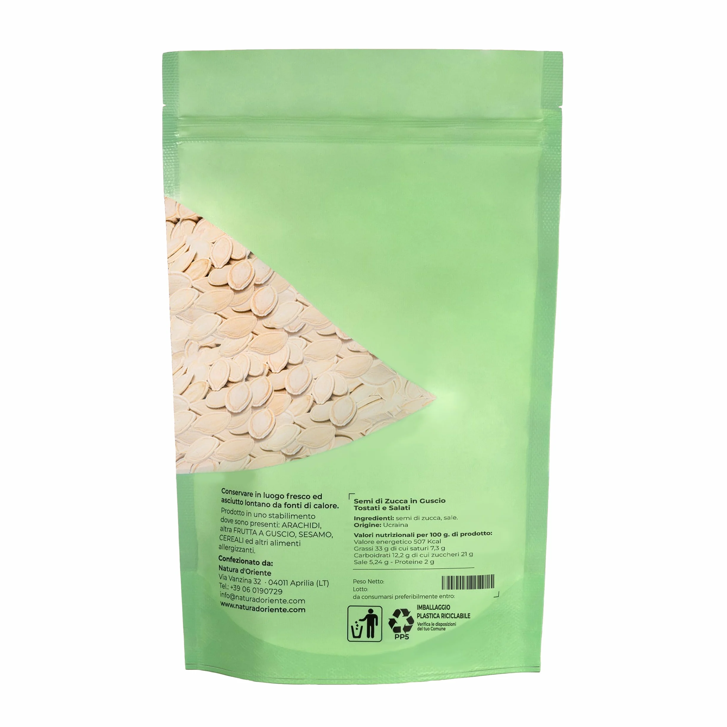 Natura d'Oriente Semillas de Calabaza con Concha 1000 g