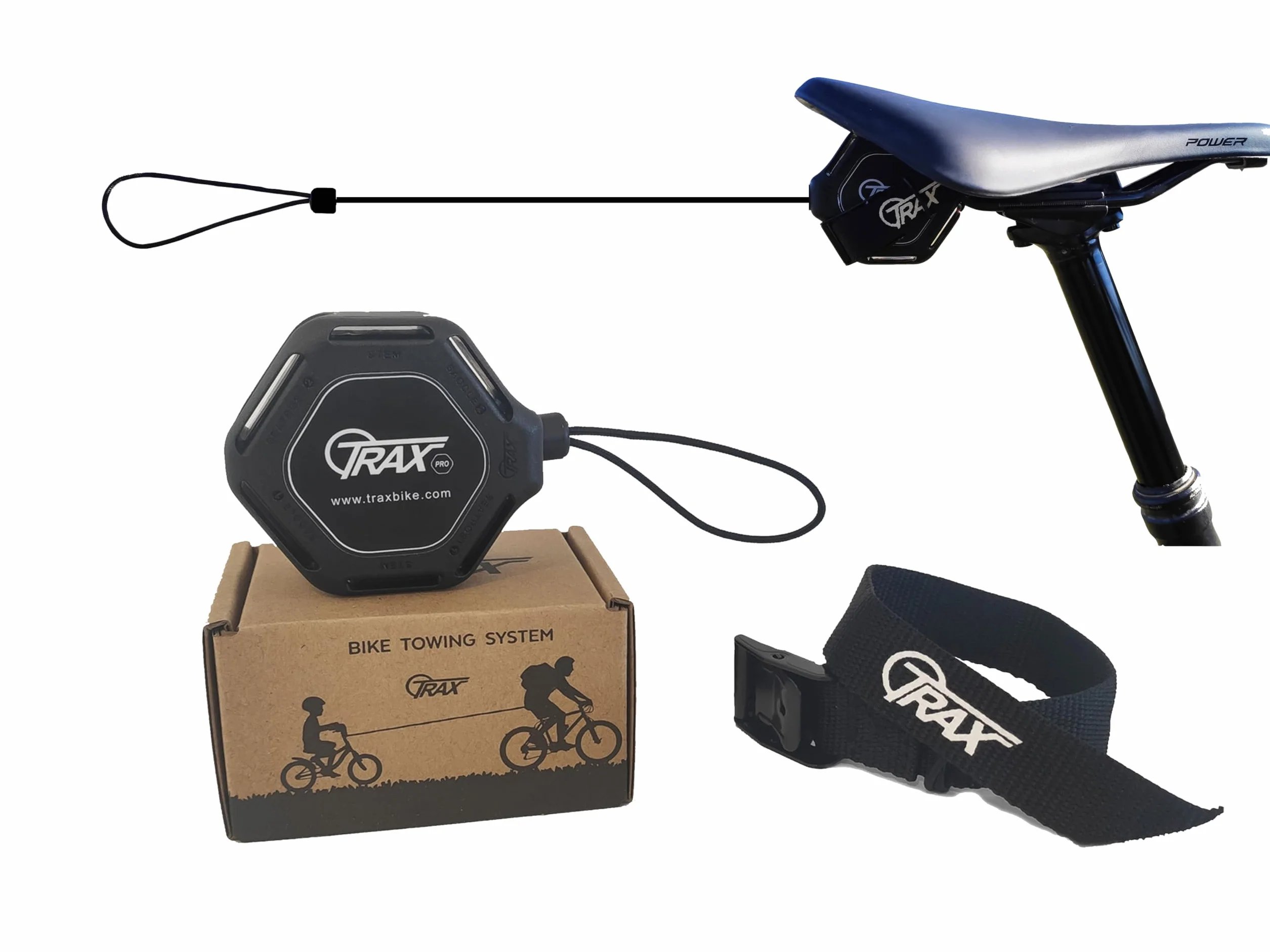 Trax Pro Sistema de Remolque Bicicleta Autoretráctil Cuerda Remolque Bici 130 kg