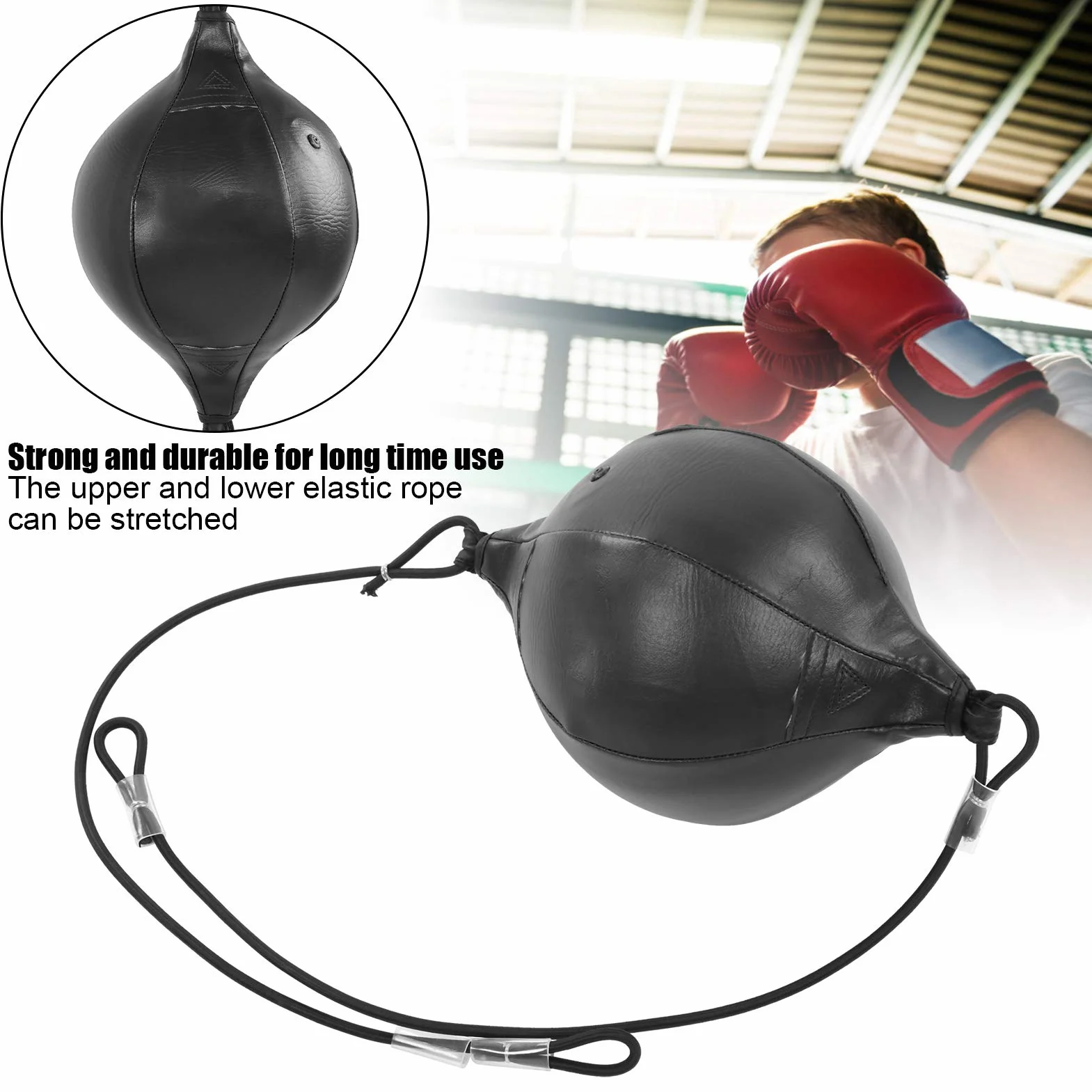 Saco de boxeo inflable de poliuretano 20 cm, doble extremo, giratorio, para muay thai entrenamiento