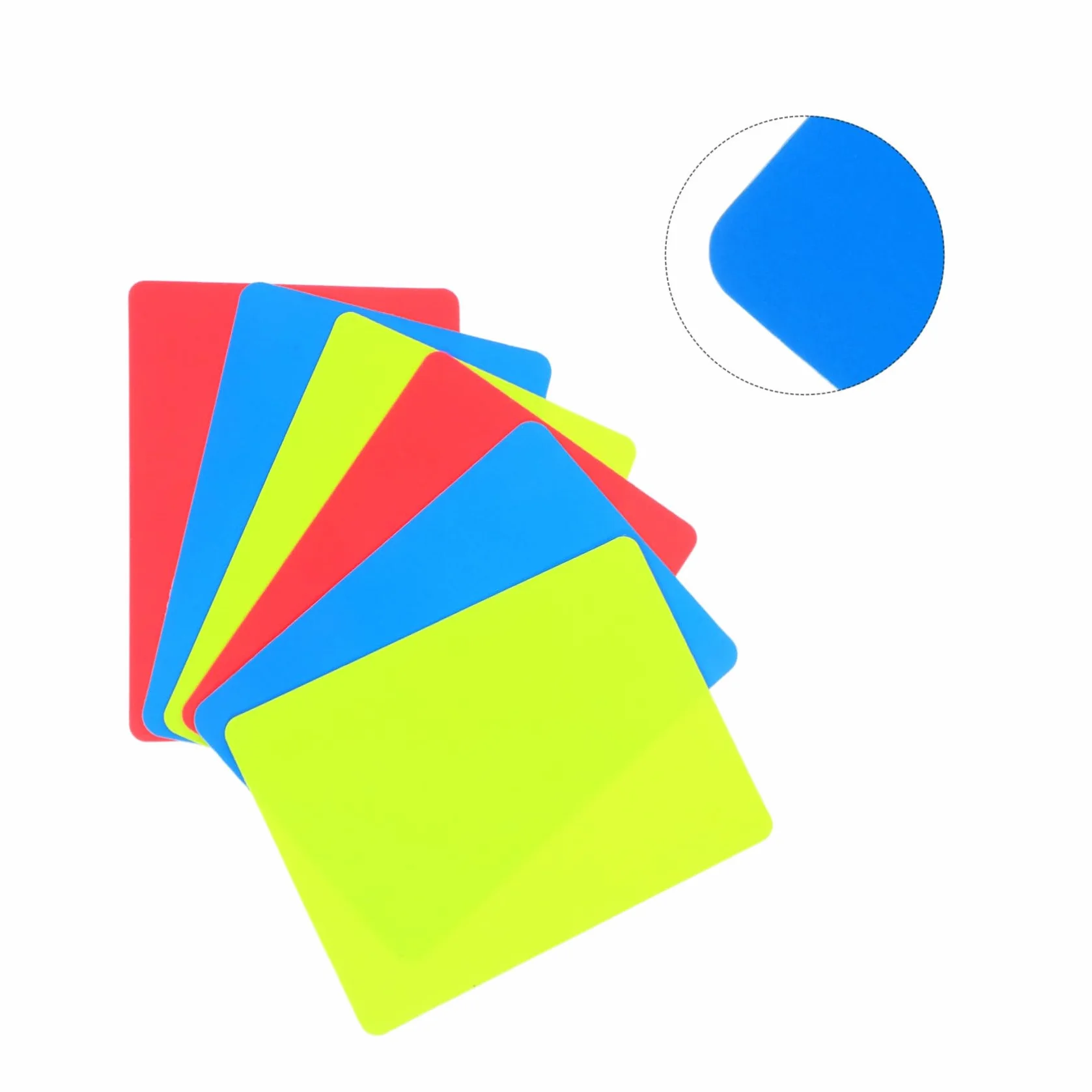 TOYANDONA Juego de 6 Tarjetas de Árbitro de Fútbol Profesional Rojo Amarillo Azul PVC