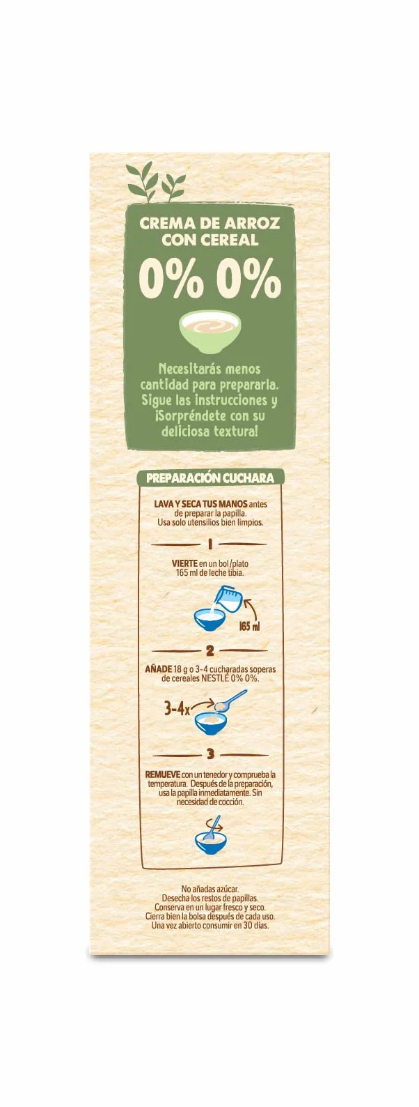 Nestlé 0% 0% Crema De Arroz Y Sin Gluten, A Partir De Los 6 Meses, 450 G