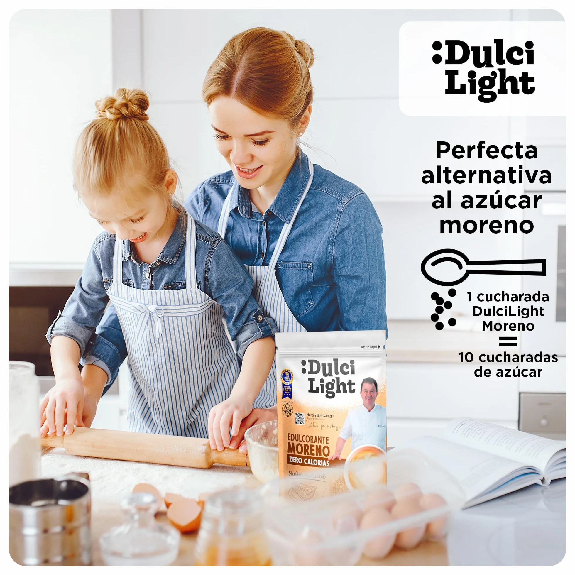 Dulcilight Edulcorante Moreno Zero Doypack 200 gr |Sustituto del azucar Moreno Sabor Natural | 200 gr = 2kg Azúcar |Granulado con Fibra Vegetal | keto | No OMG | edulcorante a Granel