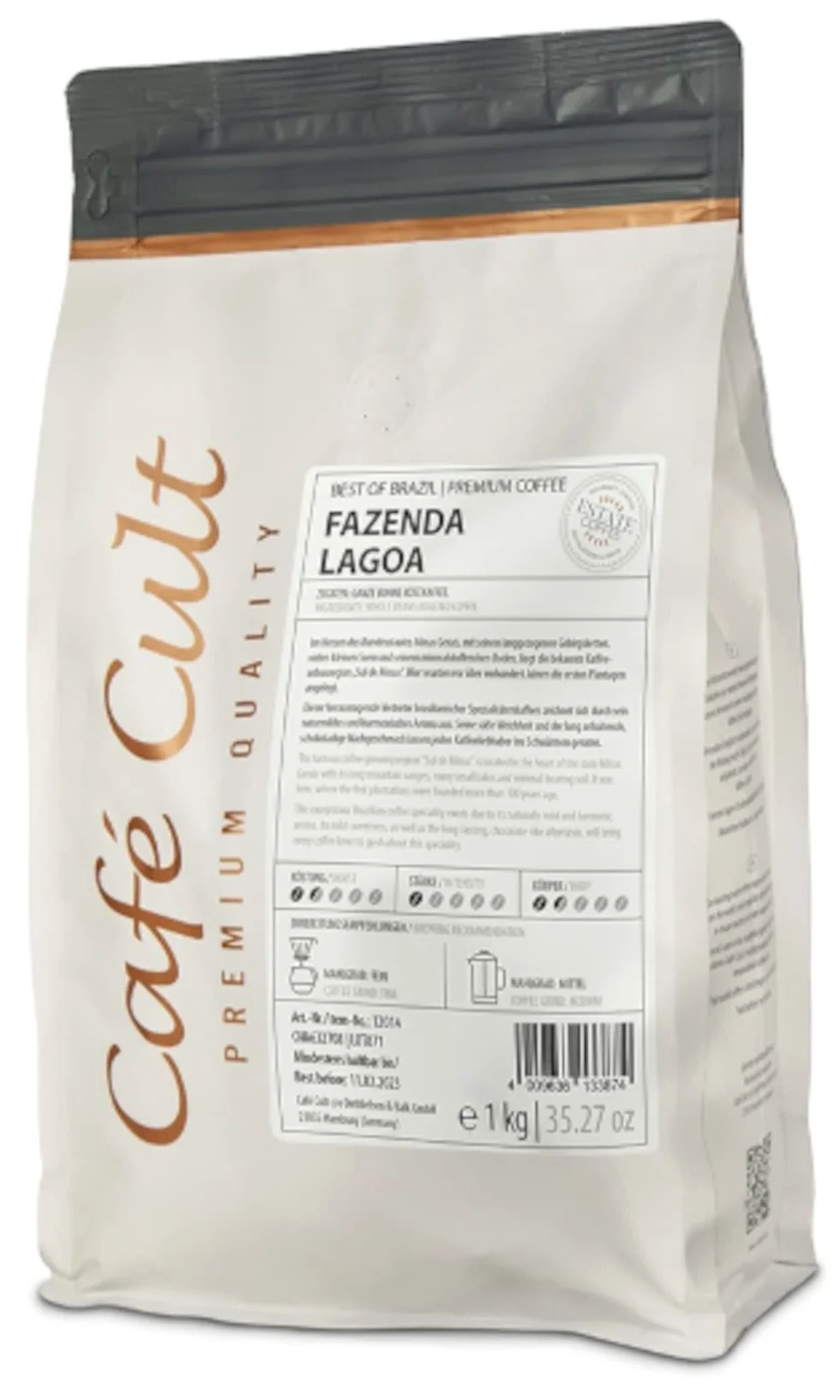 Café Brasil Fazenda Lagoa tostado en grano bolsa 1 kg