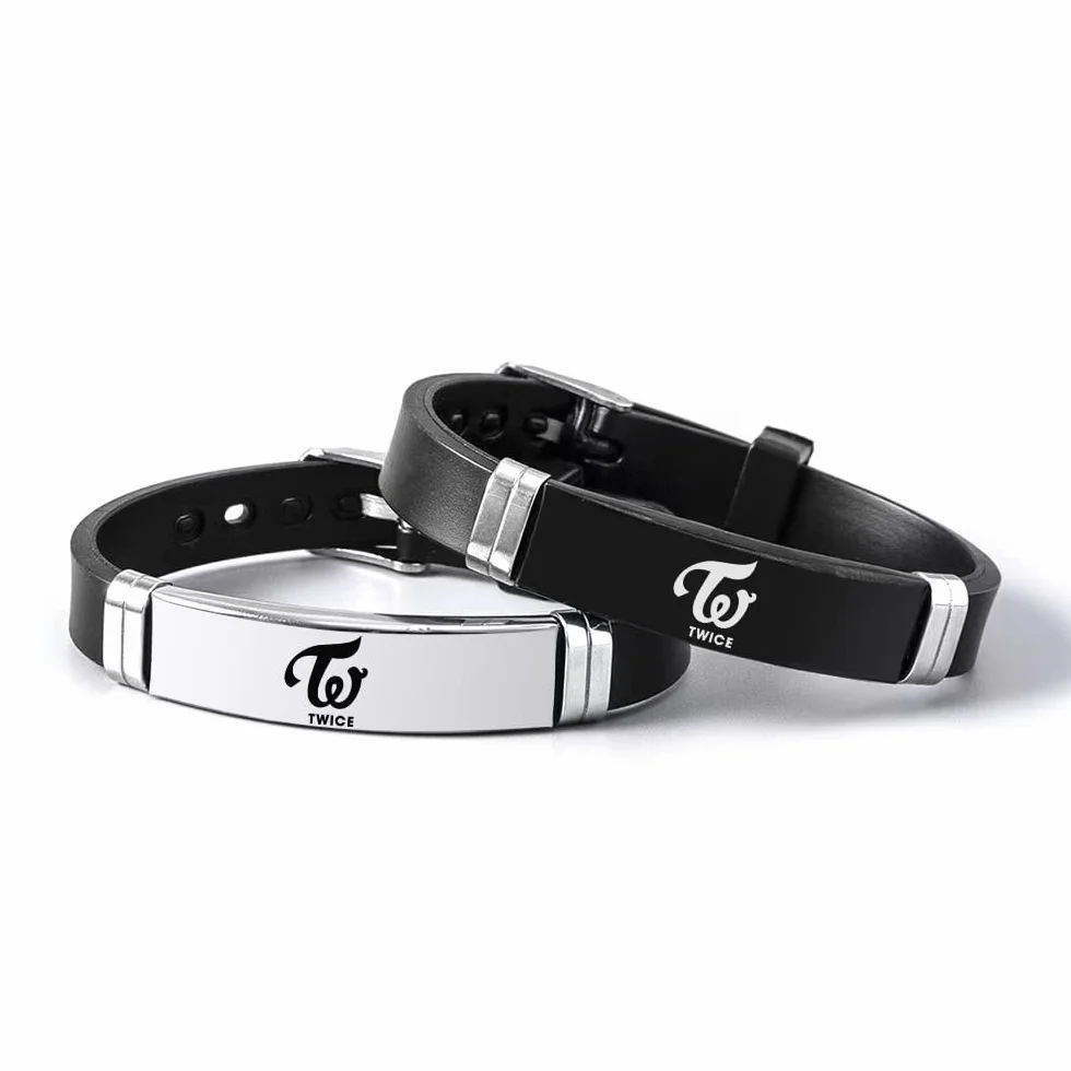 Paquete de 2 Pulseras Kpop TWICE Merch, Pulseras de Silicona con Dijes